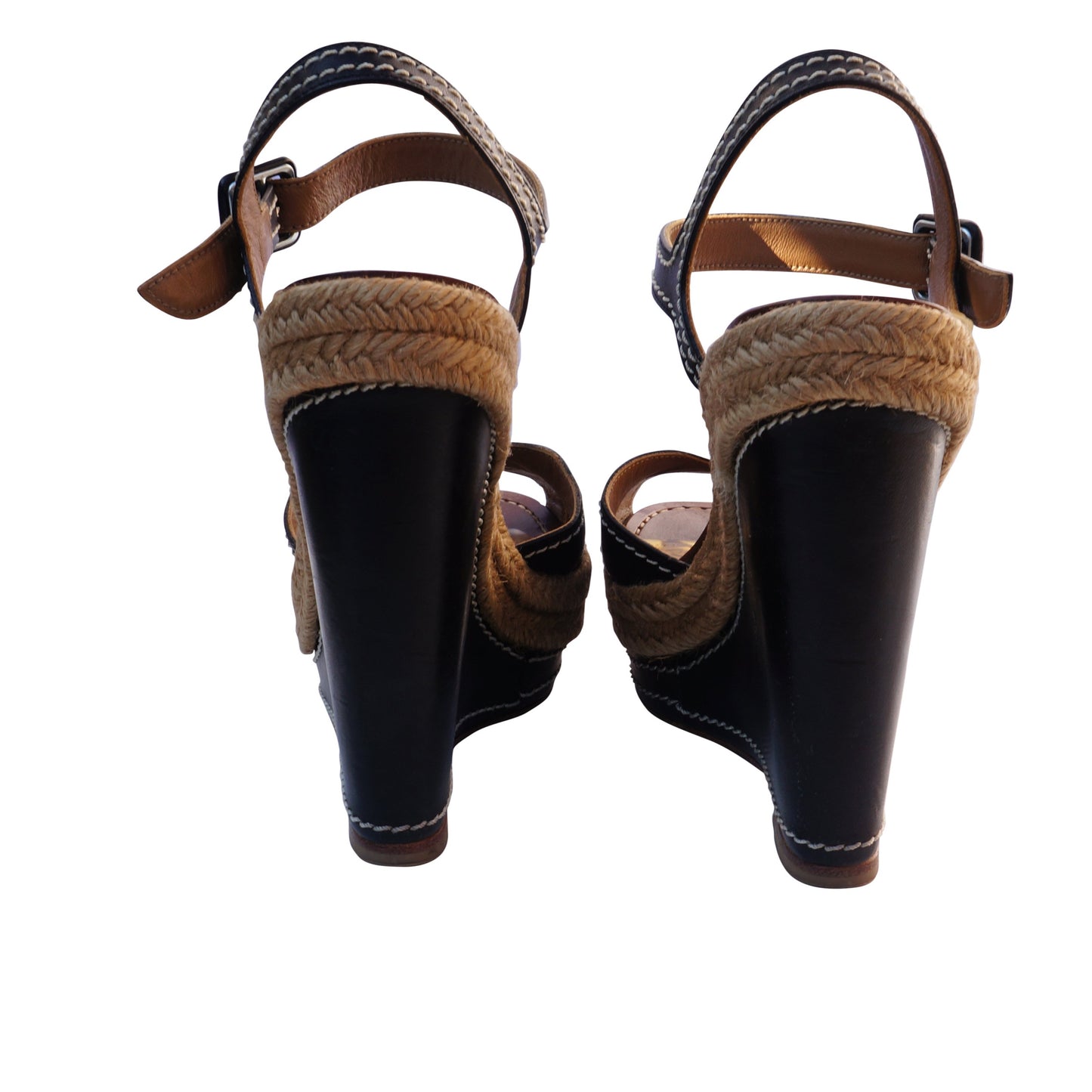 Christian Louboutin Leather Espadrille Wedge