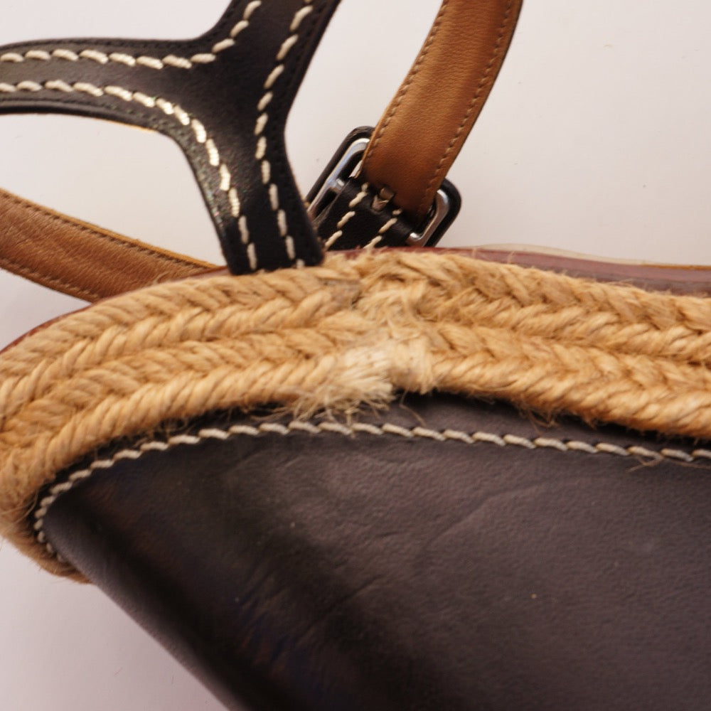 Christian Louboutin Leather Espadrille Wedge