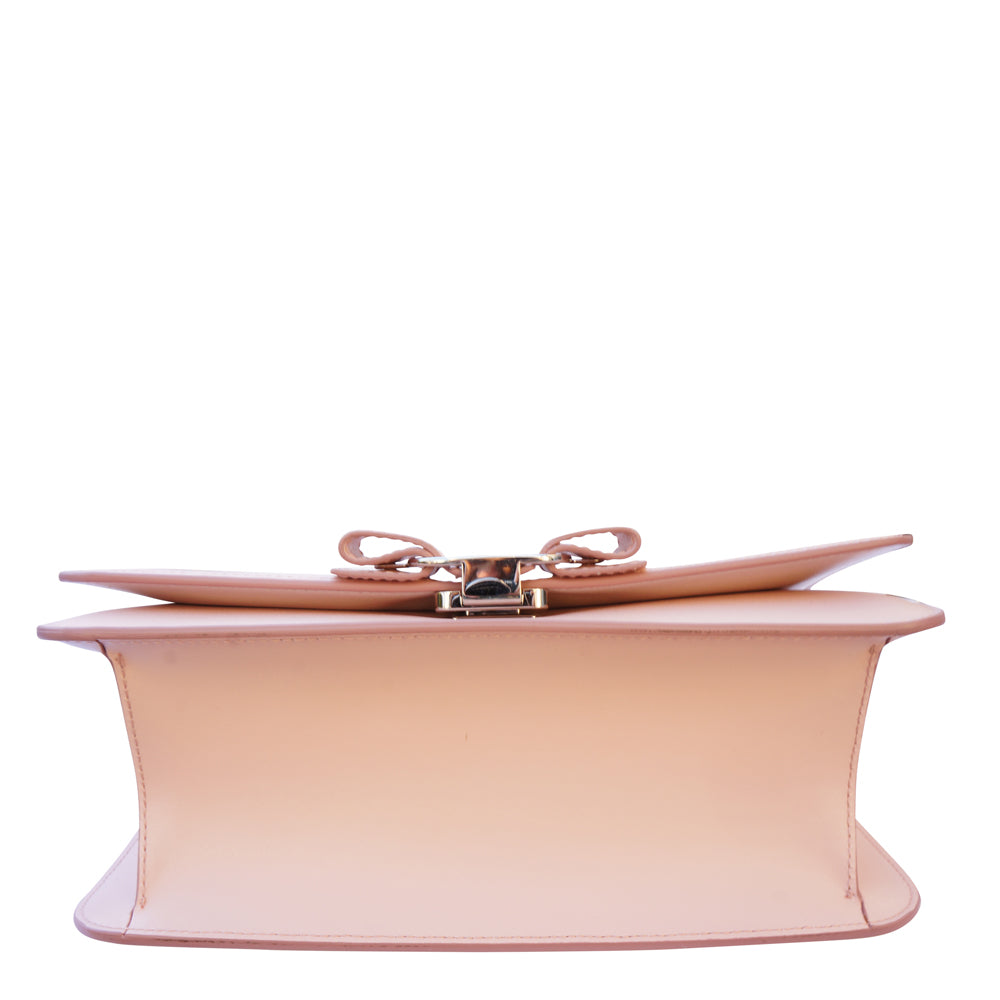 SALVATORE FERRAGAMO Vera Bow Leather Chain-Link Crossbody Bag