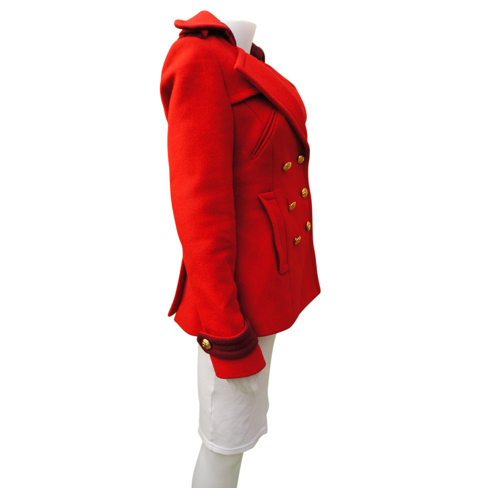 Smythe Red Wool Pea Coat