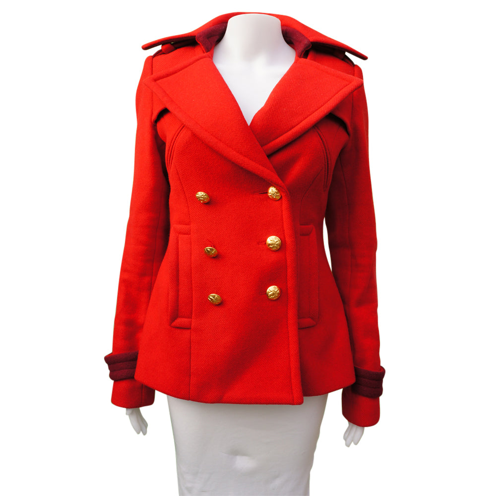 Smythe Red Wool Pea Coat