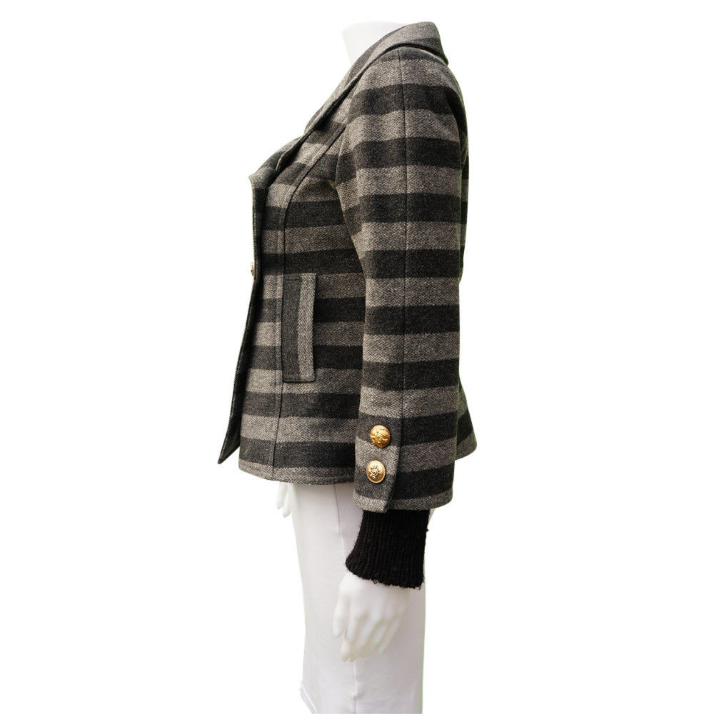 SMYTHE Virgin Wool & Cashmere Striped Jacket