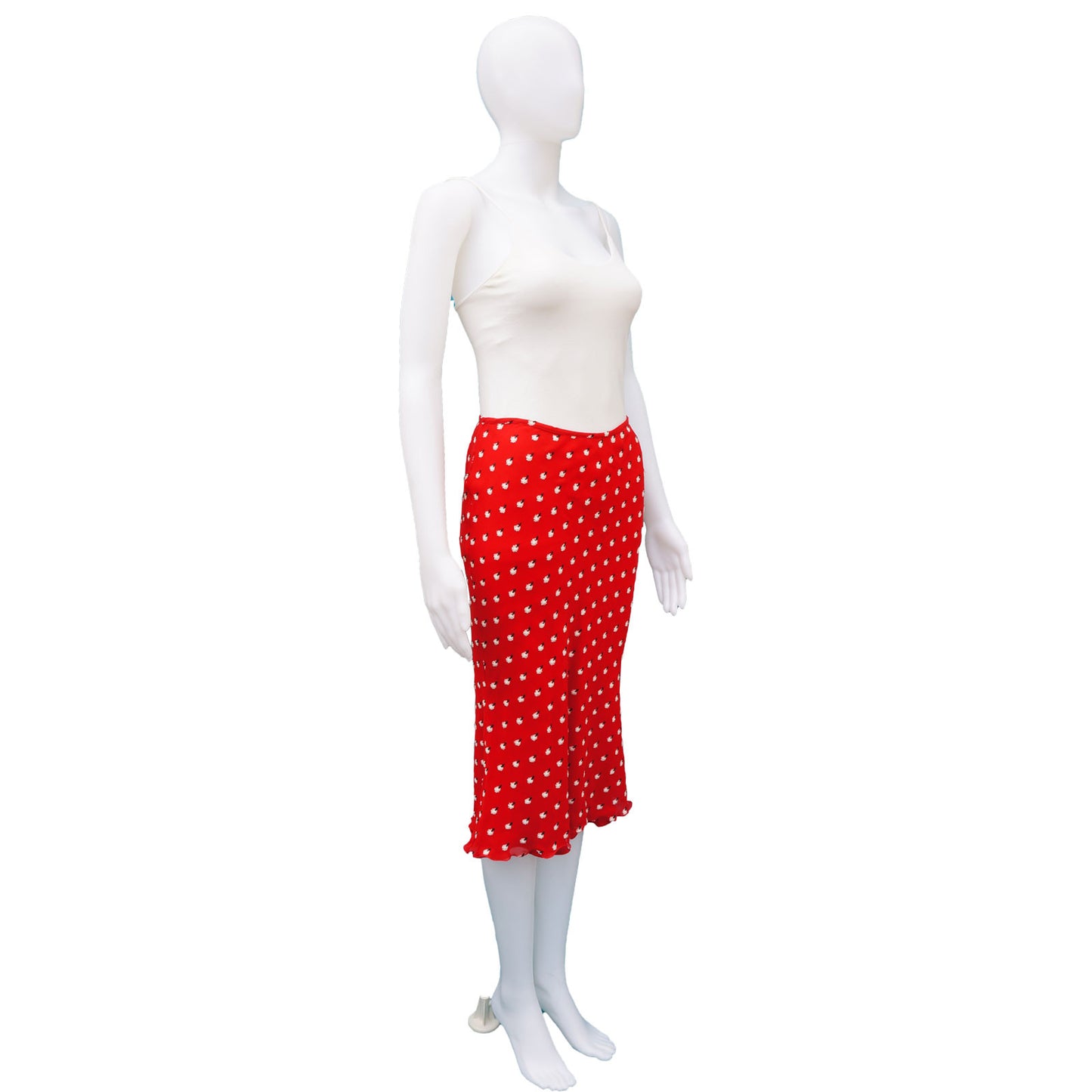 FLORAL BIAS CUT MIDI SKIRT - leefluxury.com