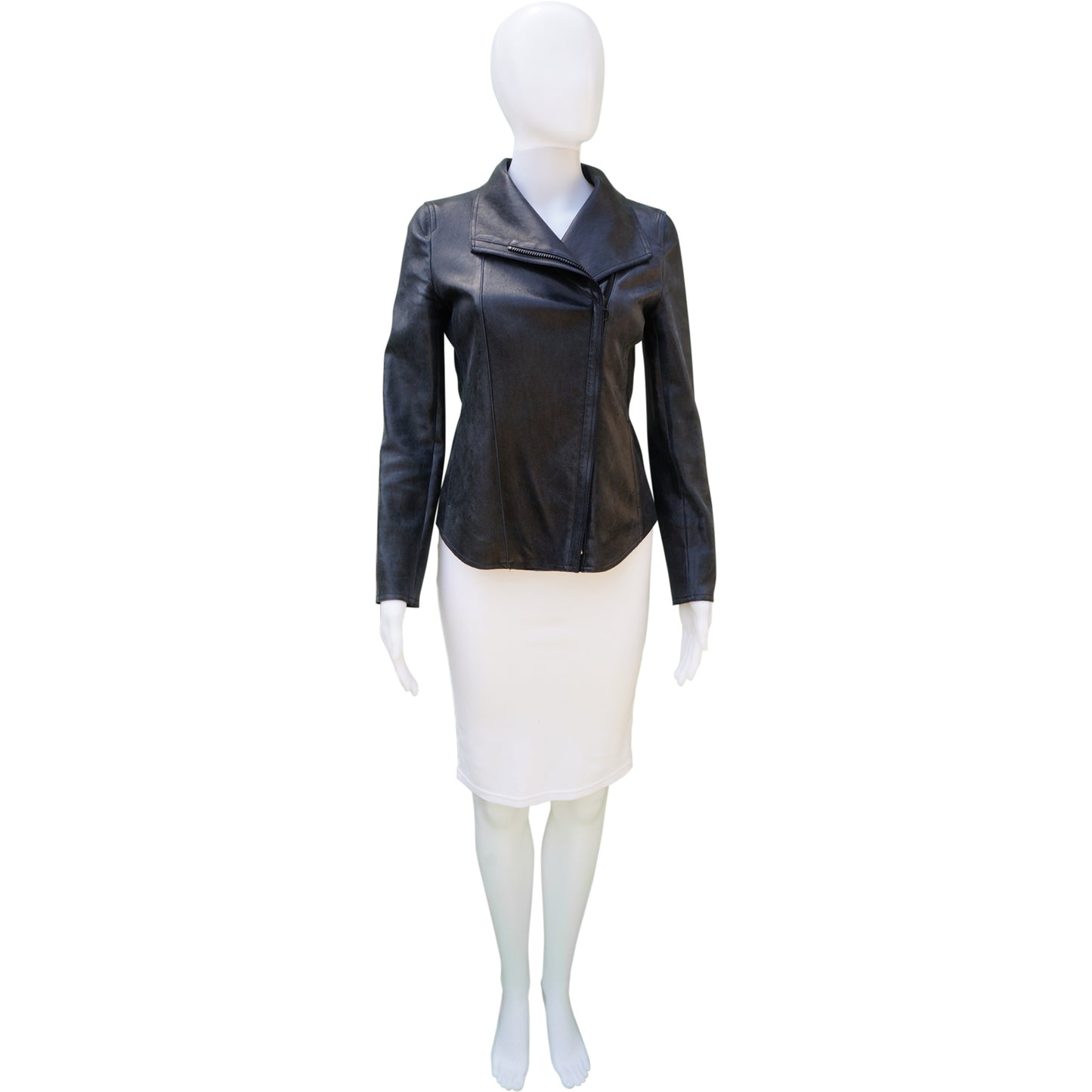 AKRIS PUNTO LEATHER MOTO JACKET - leefluxury.com