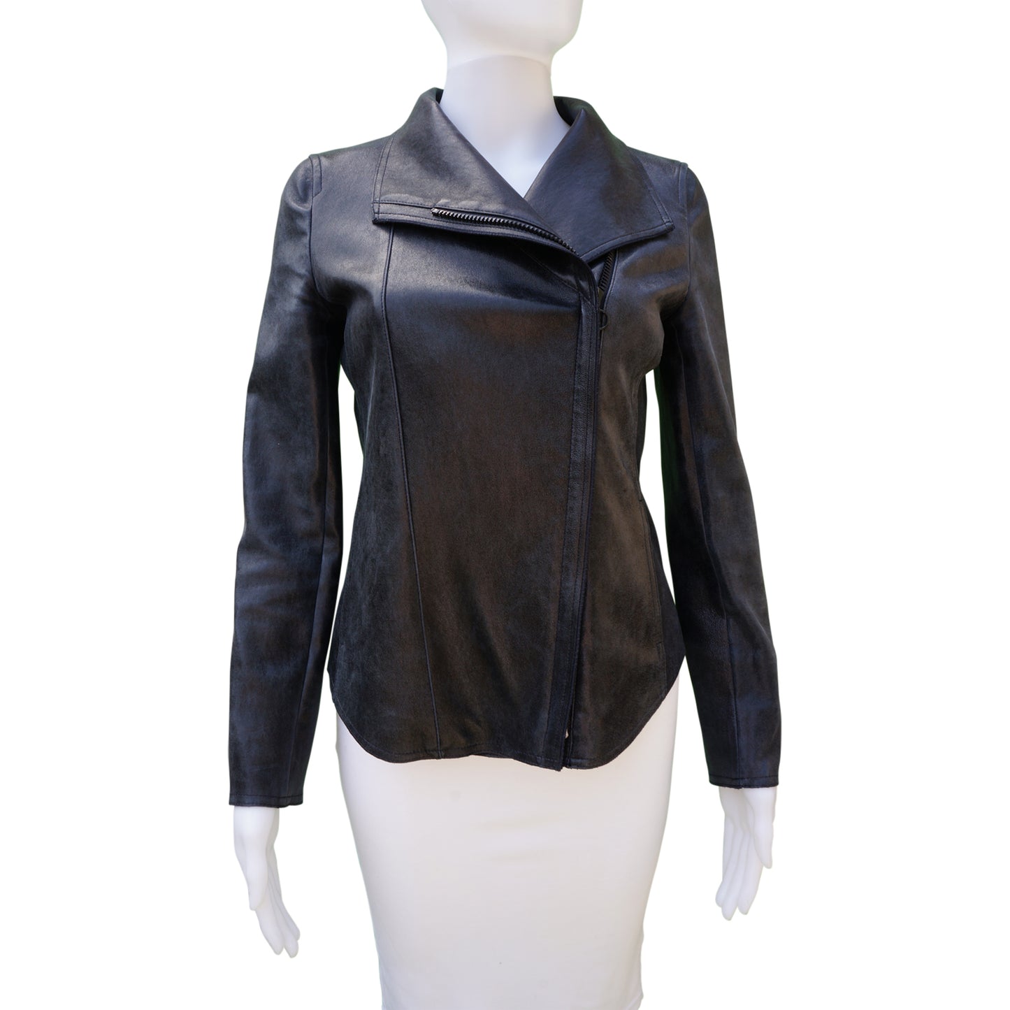 AKRIS PUNTO LEATHER MOTO JACKET - leefluxury.com