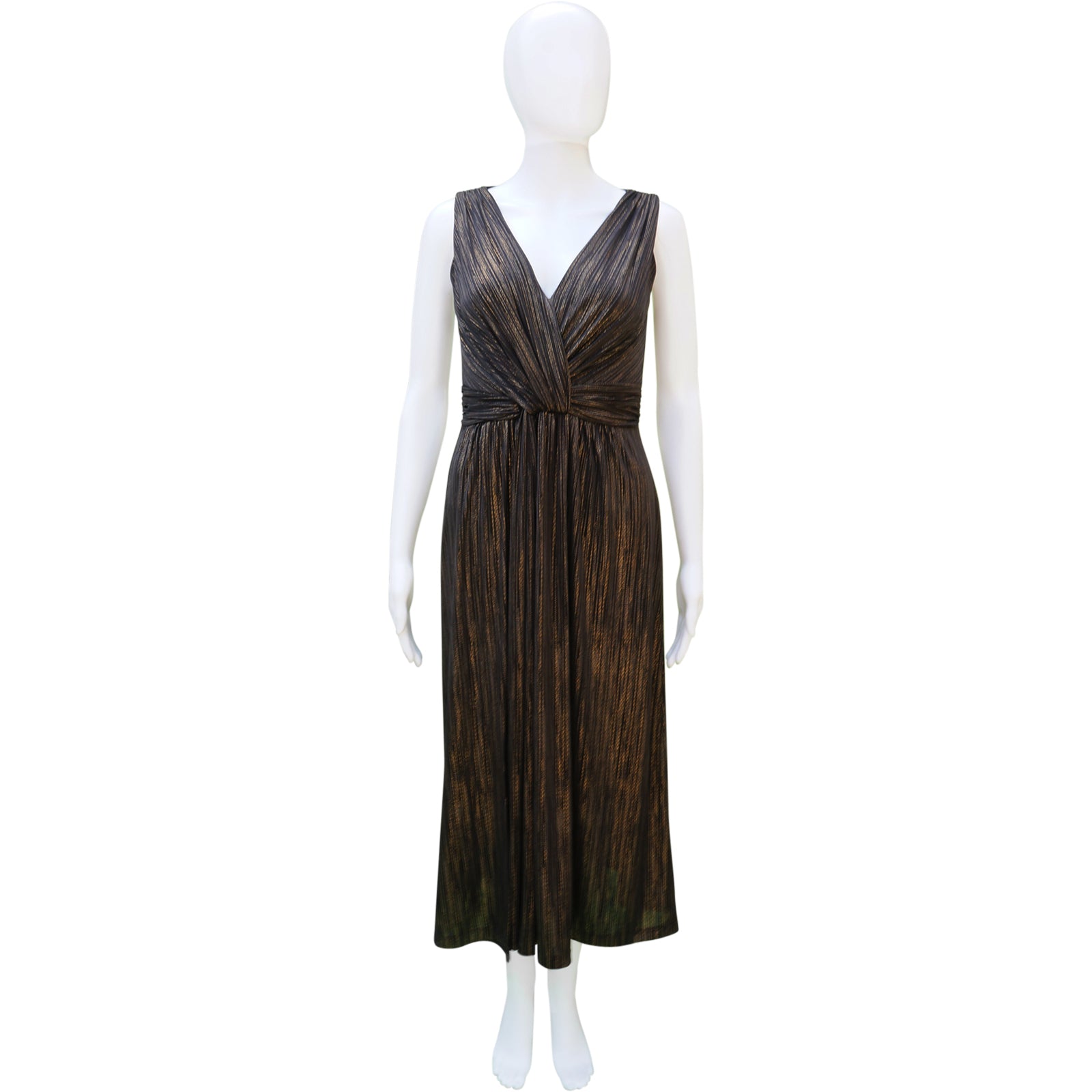 DAVID MEISTER METALLIC SLEEVELESS DRESS –
