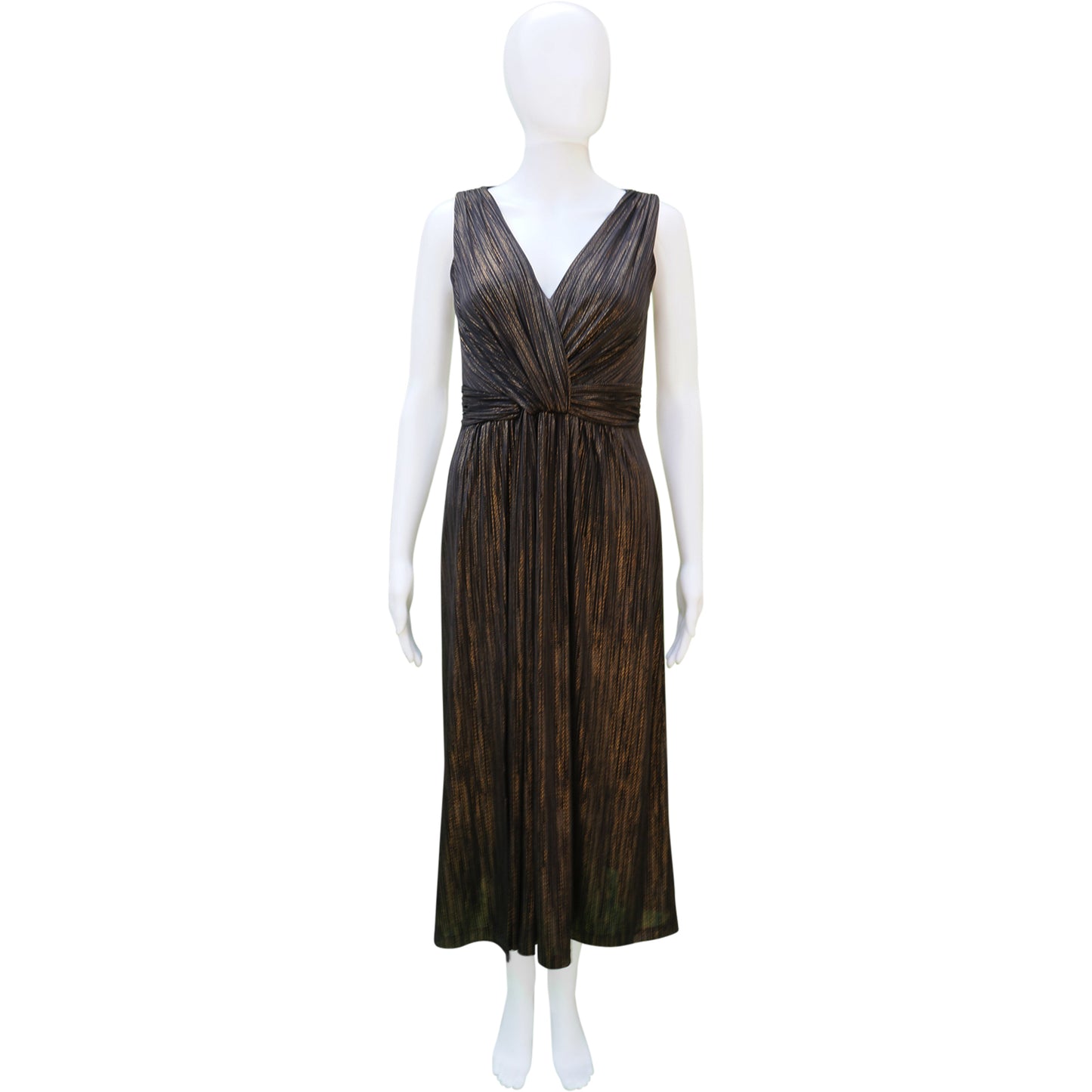 DAVID MEISTER METALLIC SLEEVELESS DRESS - leefluxury.com