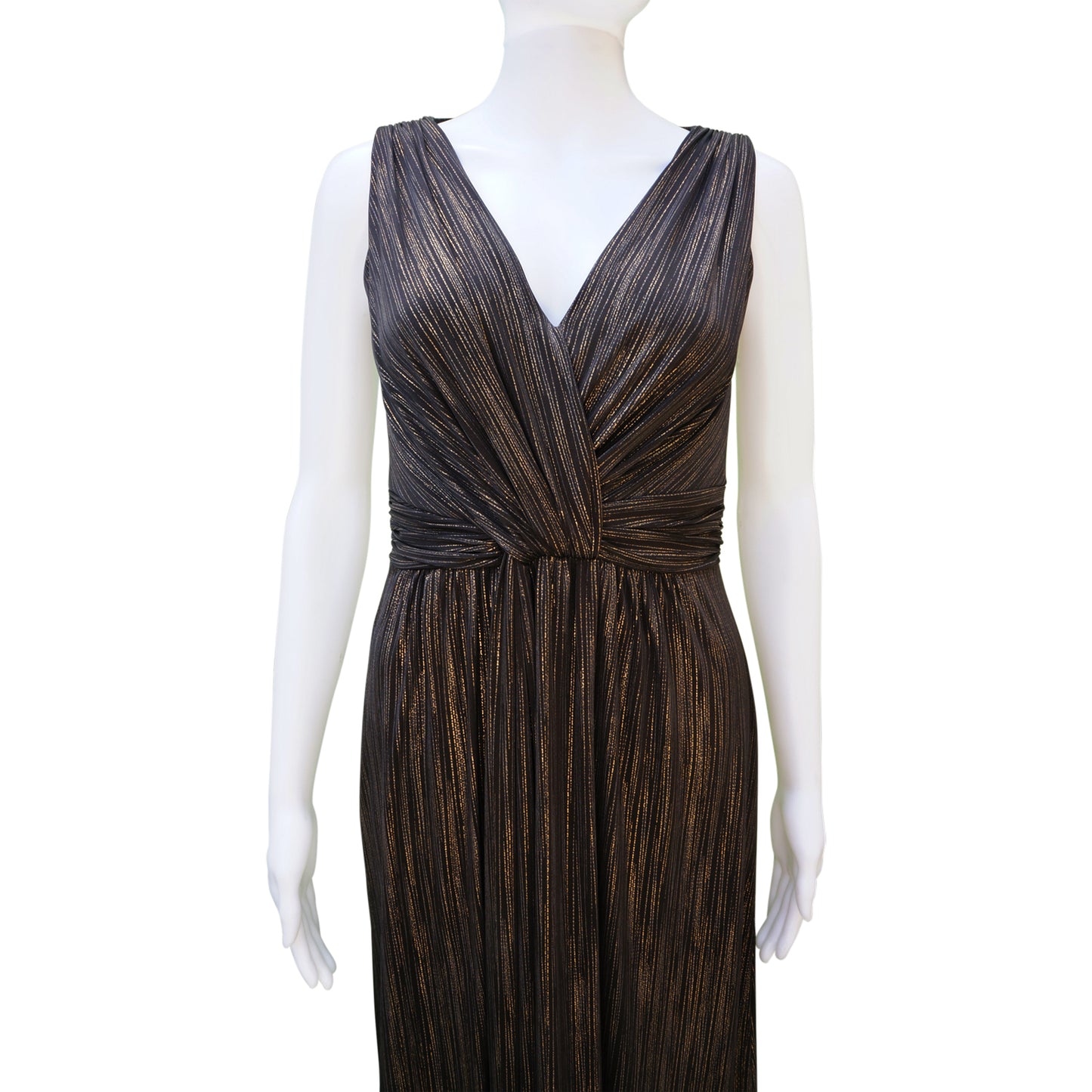 DAVID MEISTER METALLIC SLEEVELESS DRESS - leefluxury.com