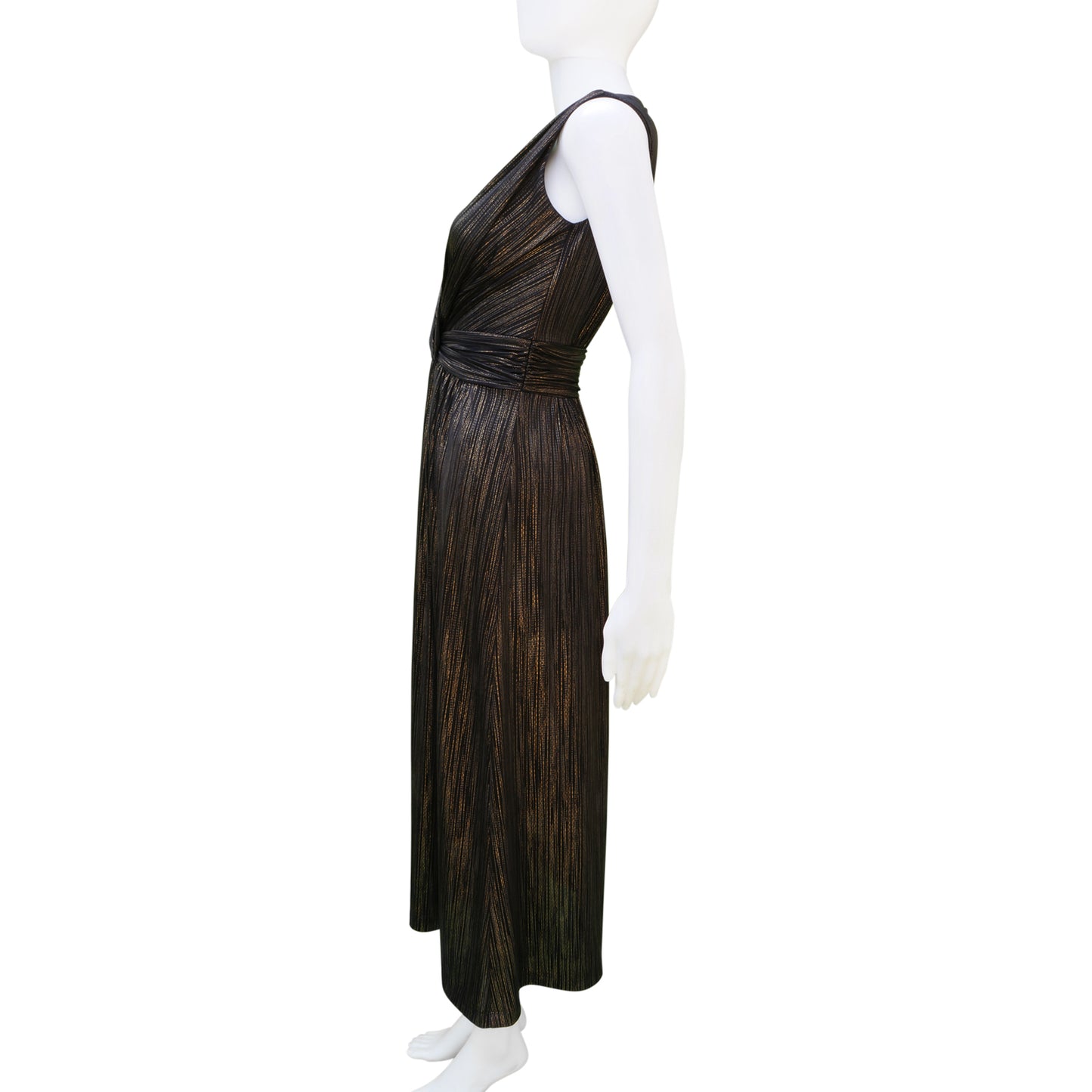 DAVID MEISTER METALLIC SLEEVELESS DRESS - leefluxury.com