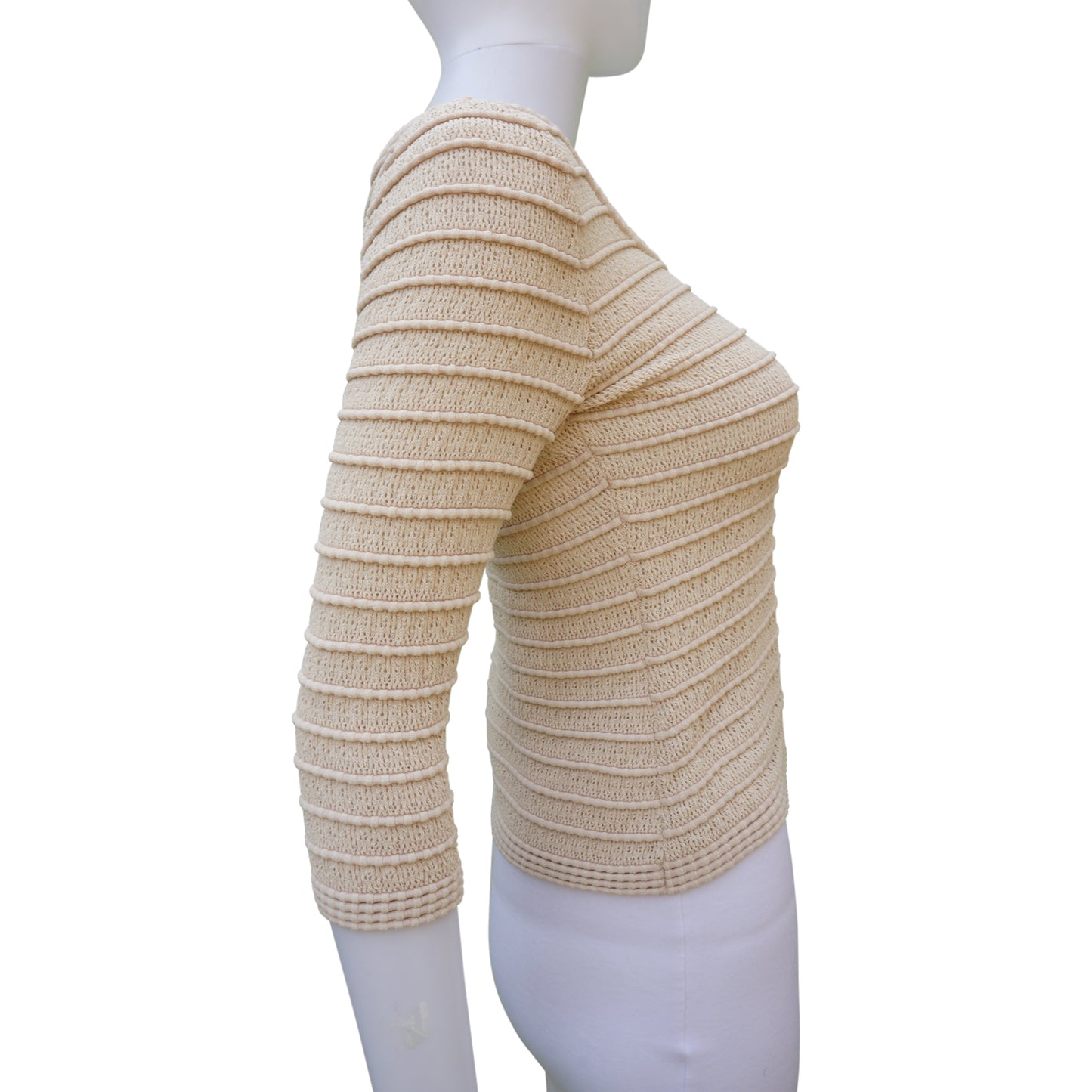ALAIA SAHARA KNIT ECRU TOP - leefluxury.com
