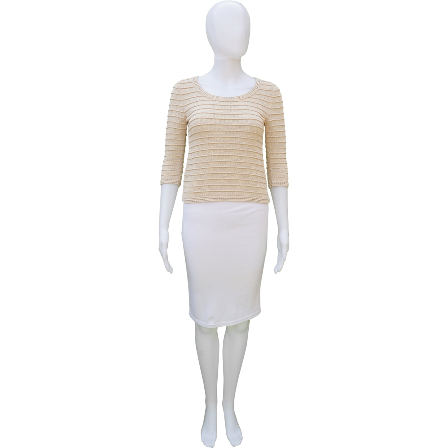 ALAIA SAHARA KNIT ECRU TOP - leefluxury.com