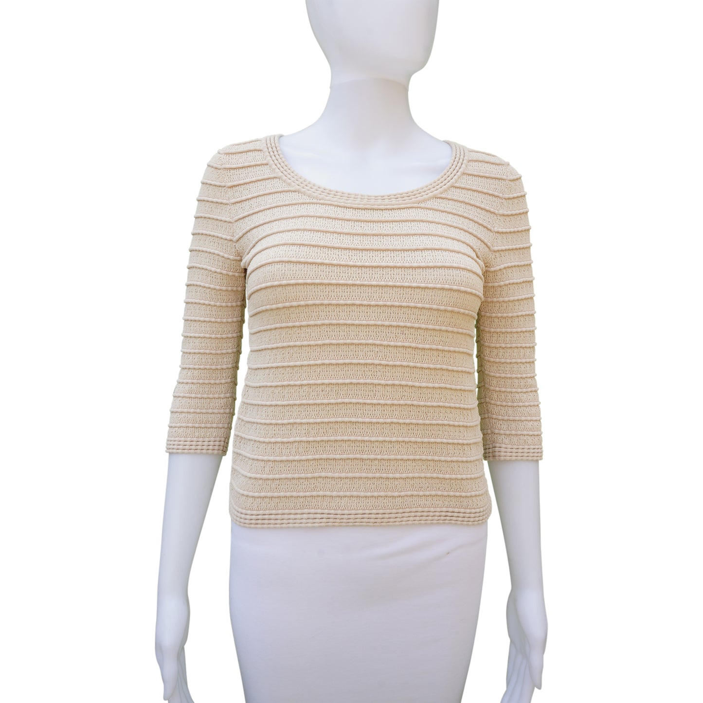 ALAIA SAHARA KNIT ECRU TOP - leefluxury.com