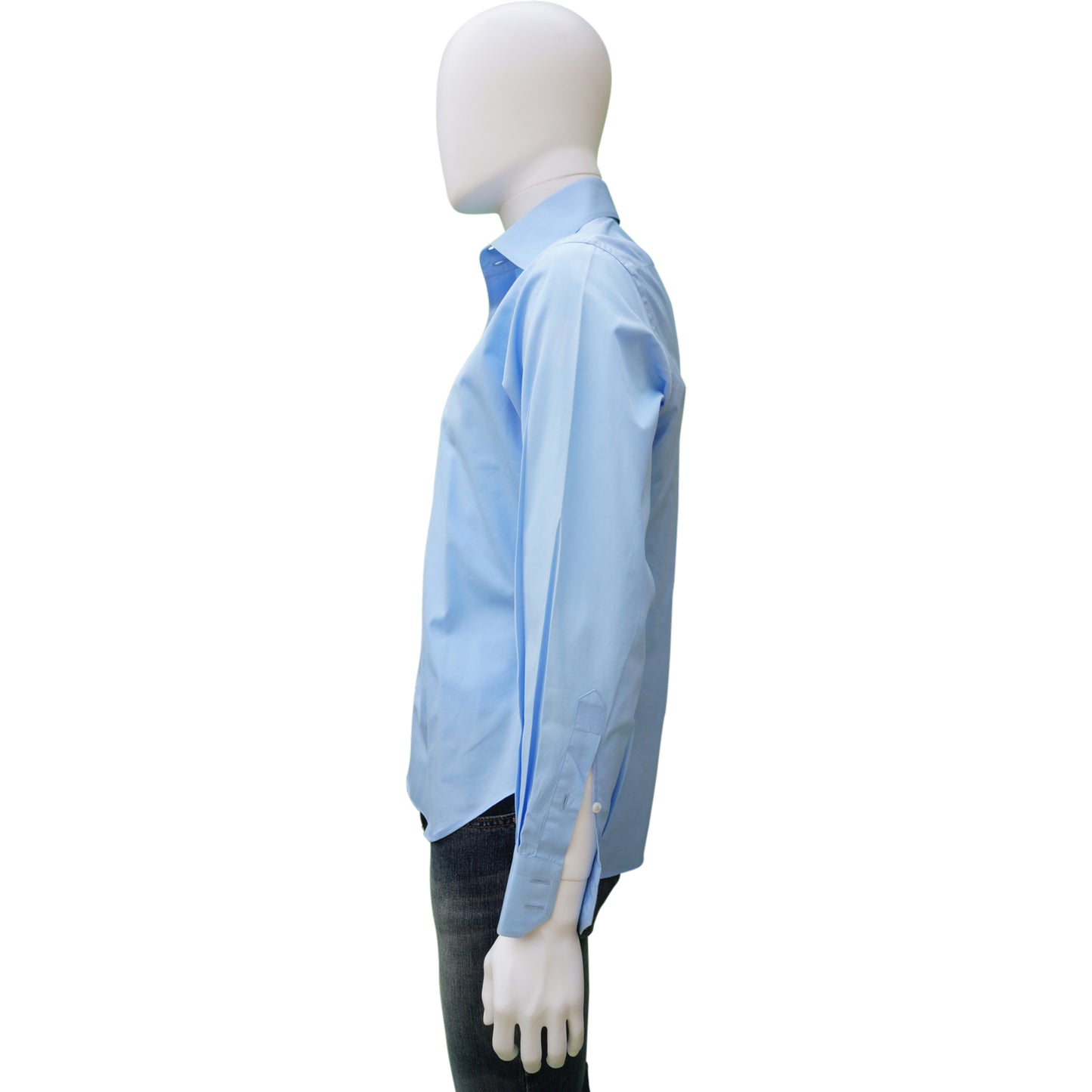 ZILLI BLUE WOVEN BUTTON-UP SHIRT - leefluxury.com