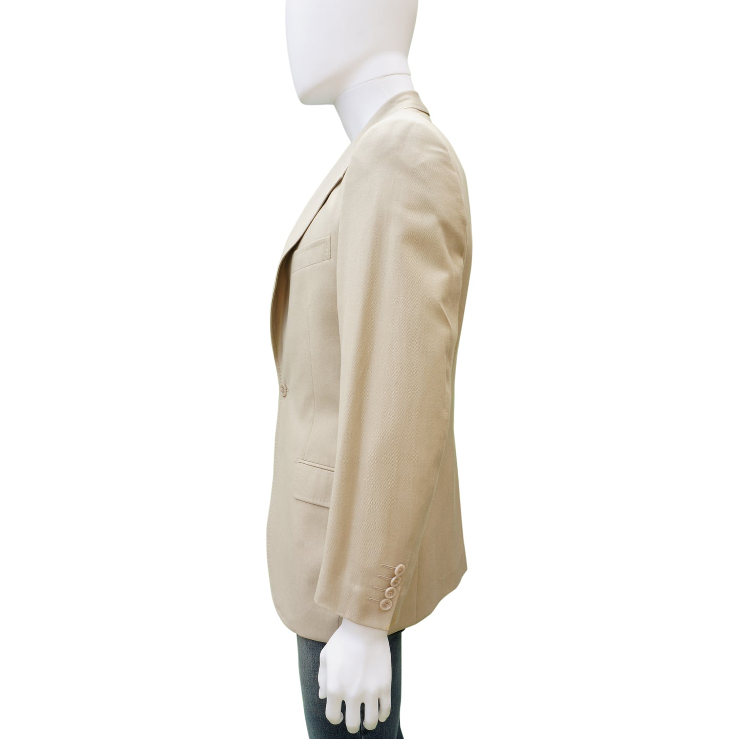 DOLCE & GABBANA TAN VIRGIN WOOL-BLEND TWO-BUTTON BLAZER - leefluxury.com