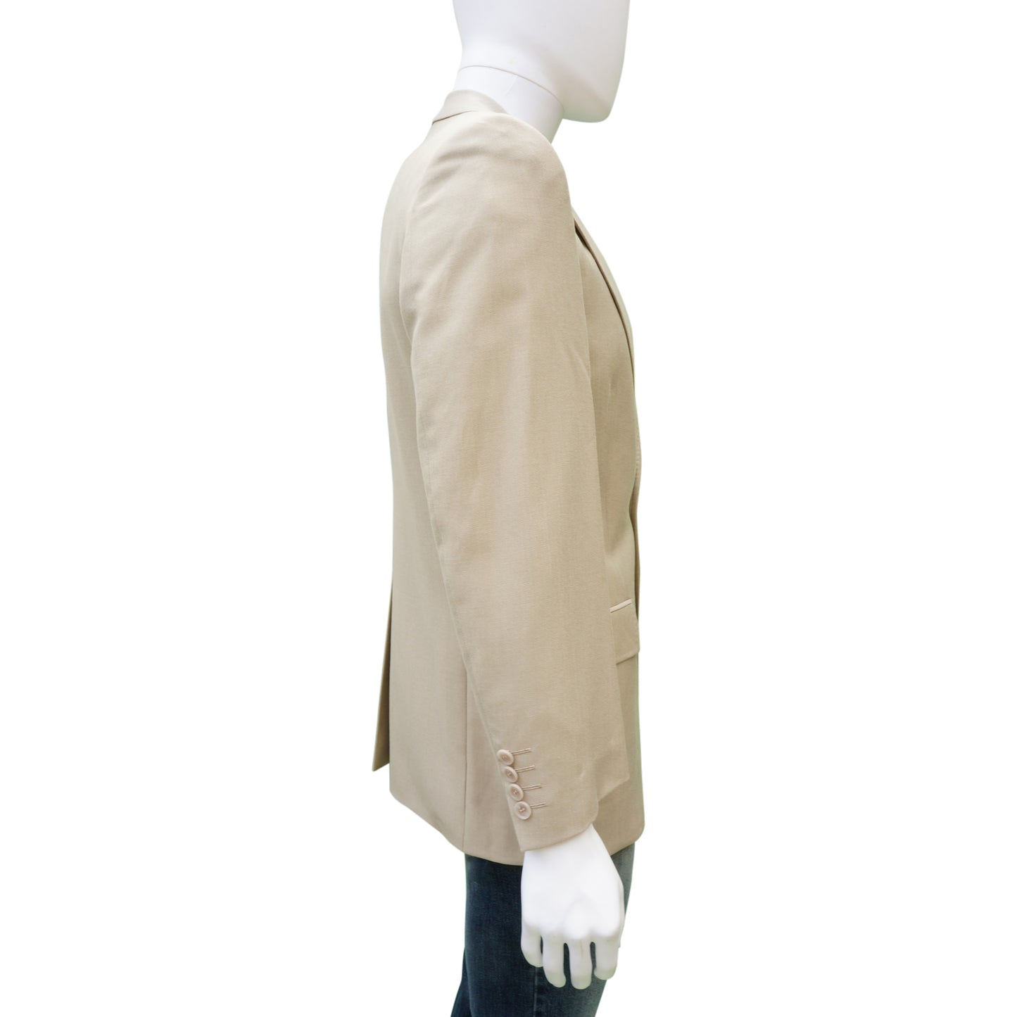 DOLCE & GABBANA TAN VIRGIN WOOL-BLEND TWO-BUTTON BLAZER - leefluxury.com
