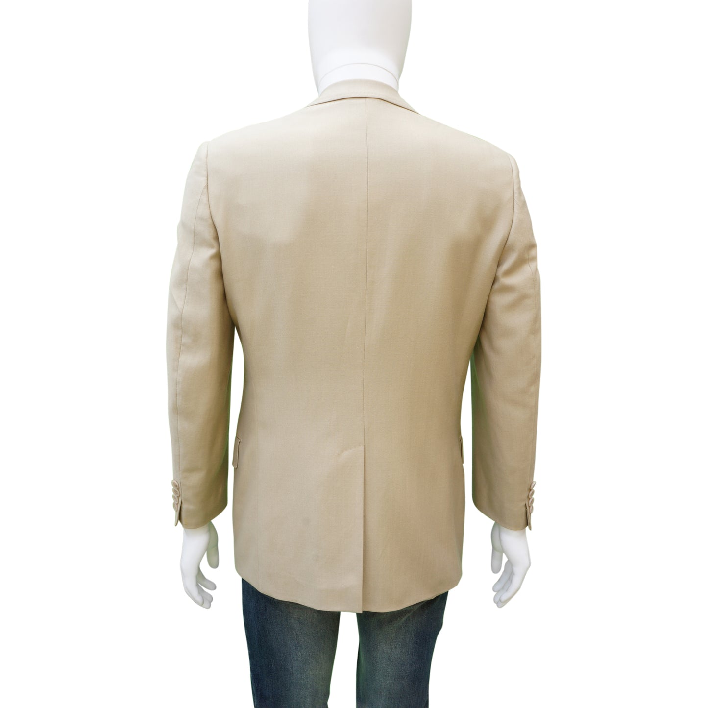DOLCE & GABBANA TAN VIRGIN WOOL-BLEND TWO-BUTTON BLAZER - leefluxury.com