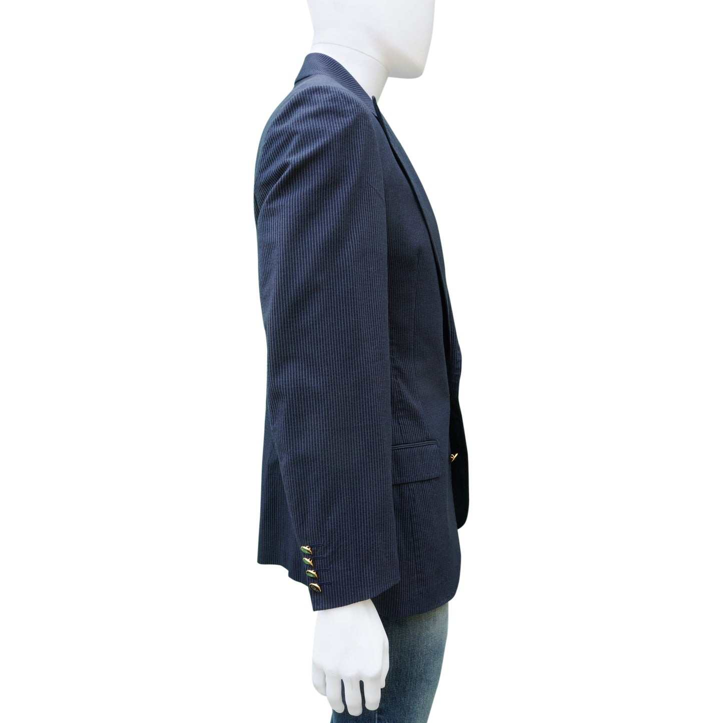DOLCE & GABBANA STRIPED TWO-BUTTON BLAZER - leefluxury.com