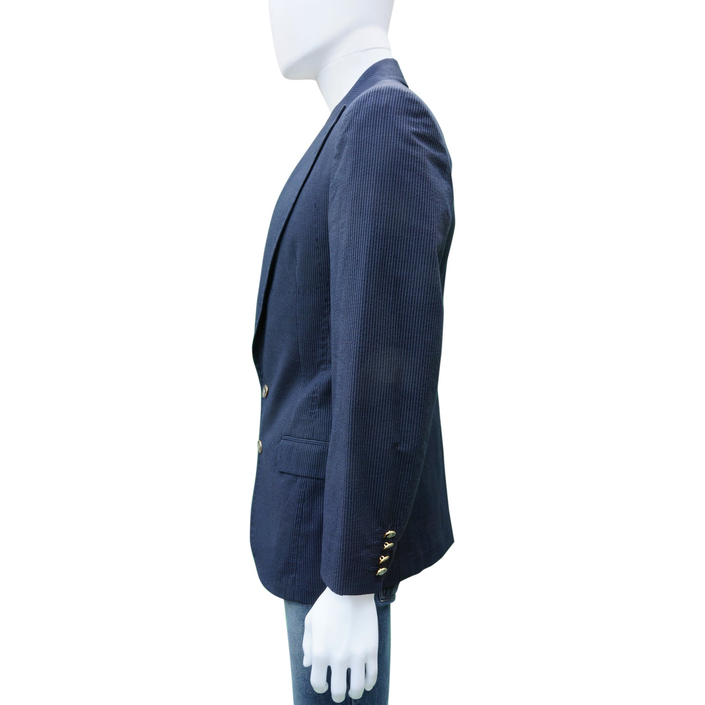 DOLCE & GABBANA STRIPED TWO-BUTTON BLAZER - leefluxury.com