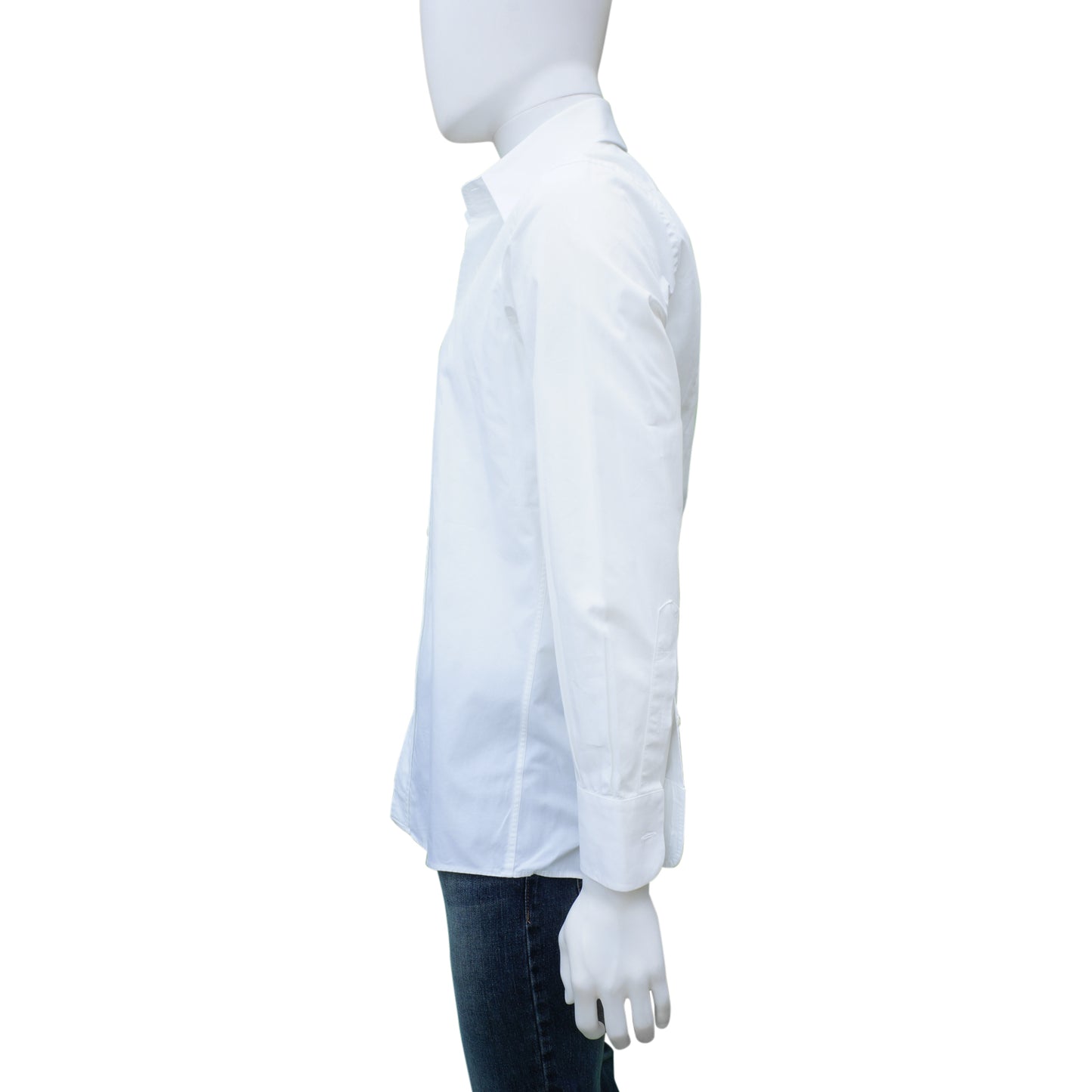 DOLCE & GABBANA WHITE COTTON BUTTON-UP SHIRT - leefluxury.com