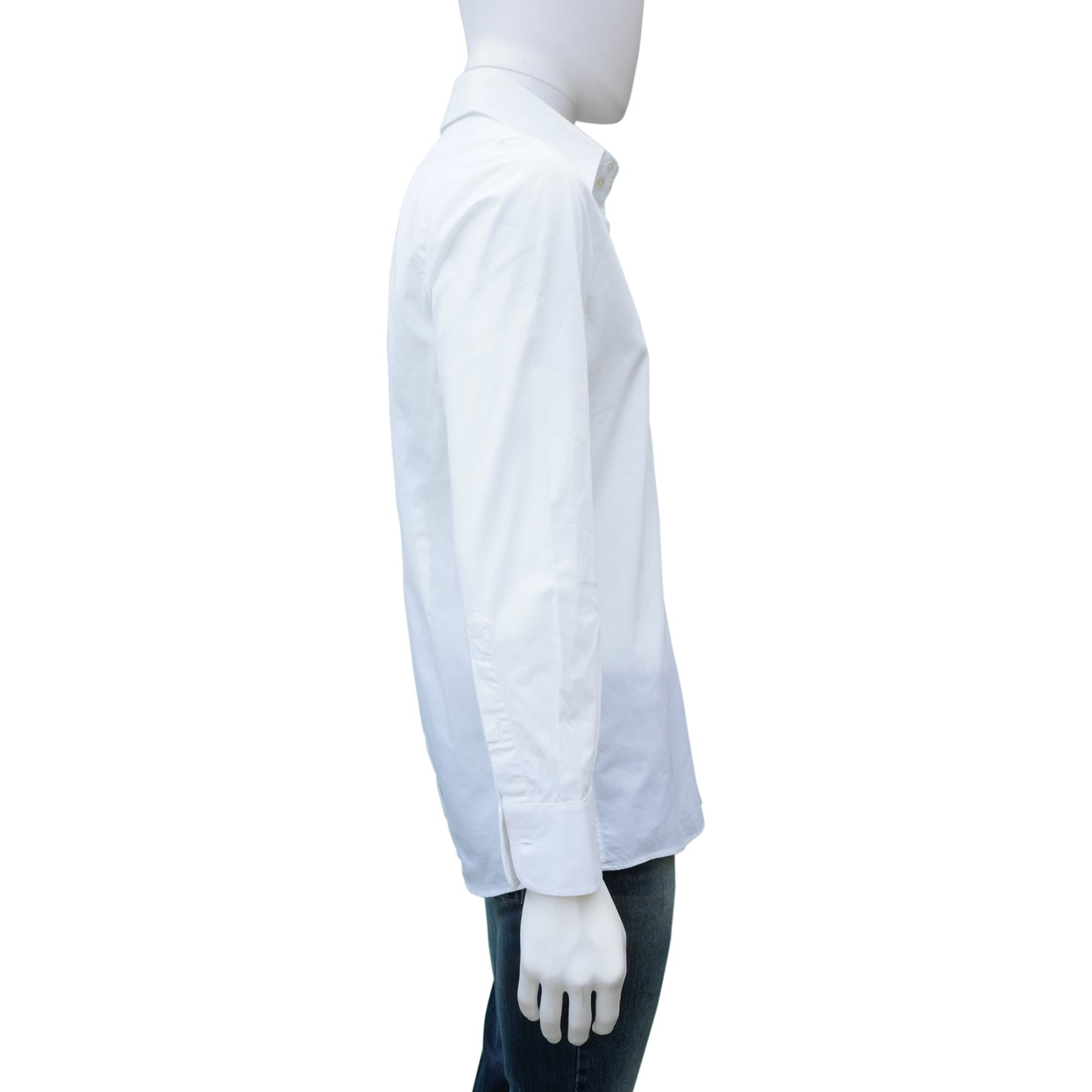 DOLCE & GABBANA WHITE COTTON BUTTON-UP SHIRT - leefluxury.com