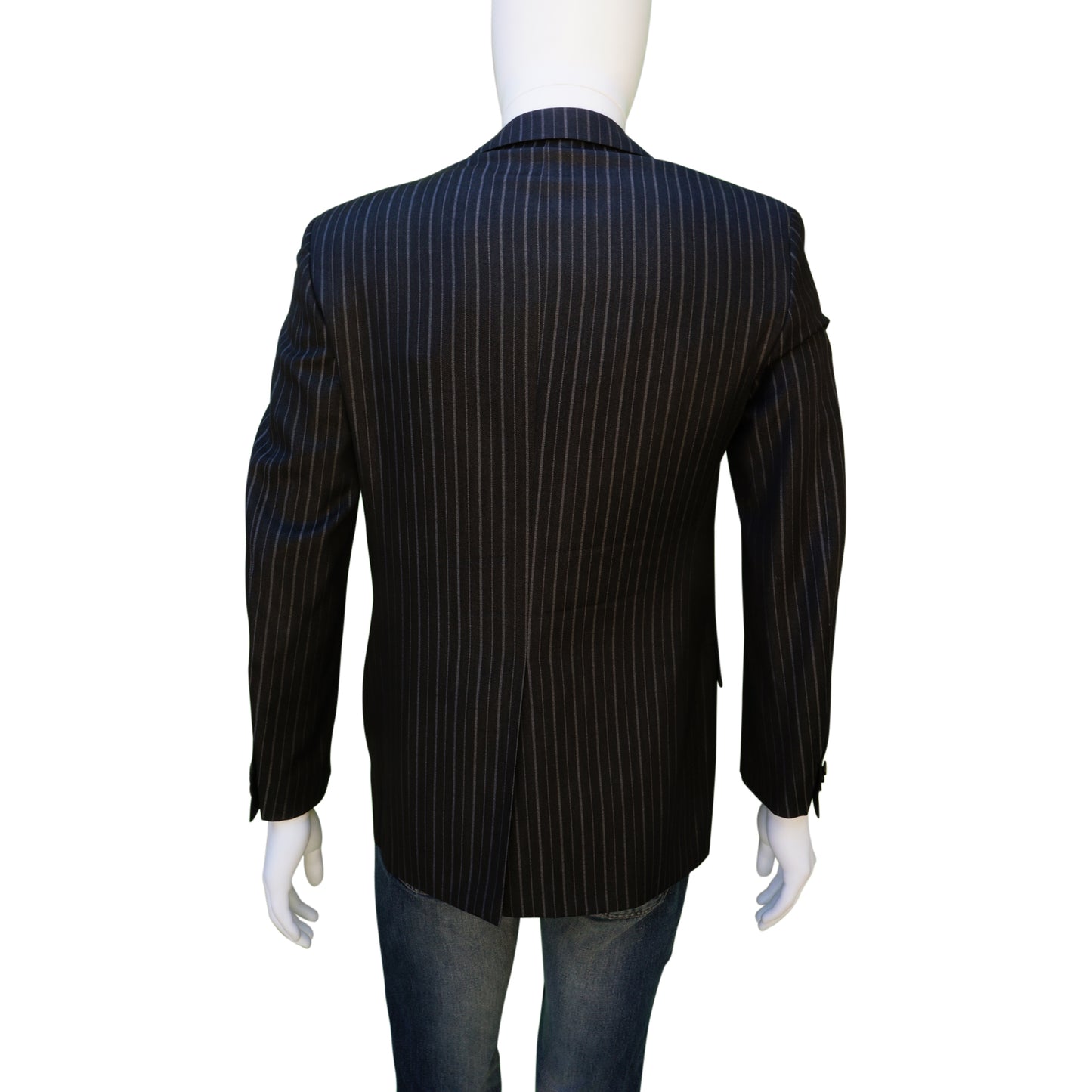 PS BY PAUL SMITH PINSTRIPE BROWN WOOL THREE-BUTTON BLAZER - leefluxury.com