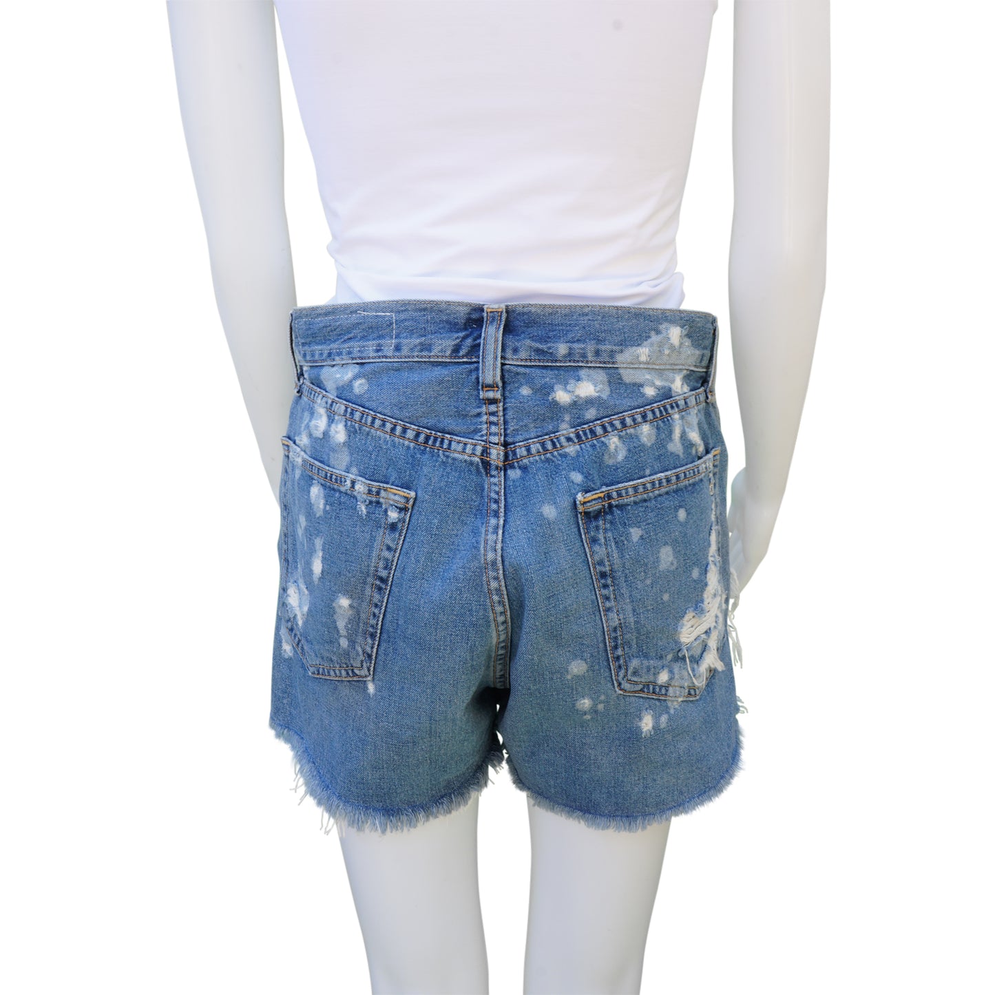 RAG & BONE BROKENLAND JEAN DISTRESSED SHORTS - leefluxury.com