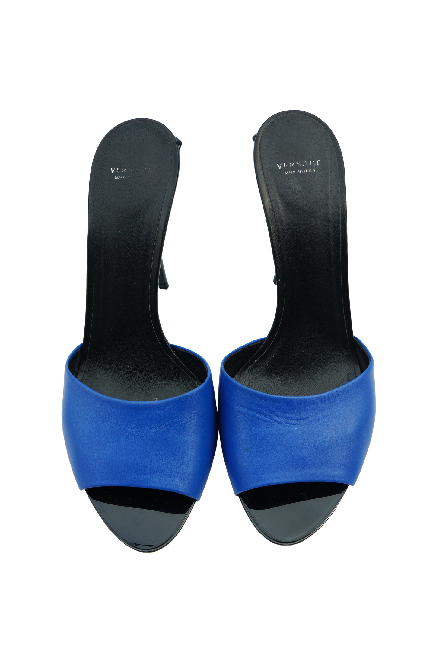 VERSACE MEDUSE LEATHER MULE SHOES - leefluxury.com