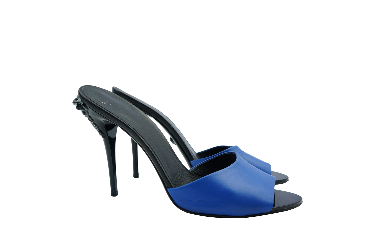 VERSACE MEDUSE LEATHER MULE SHOES - leefluxury.com