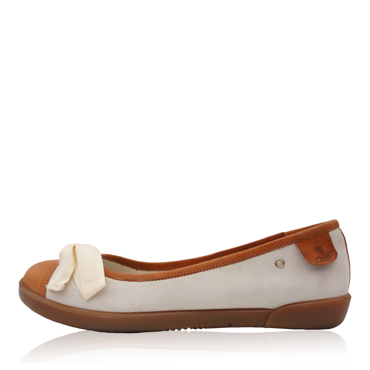 VIVIENNE WESTWOOD SUEDE AND LEATHER FLATS - leefluxury.com
