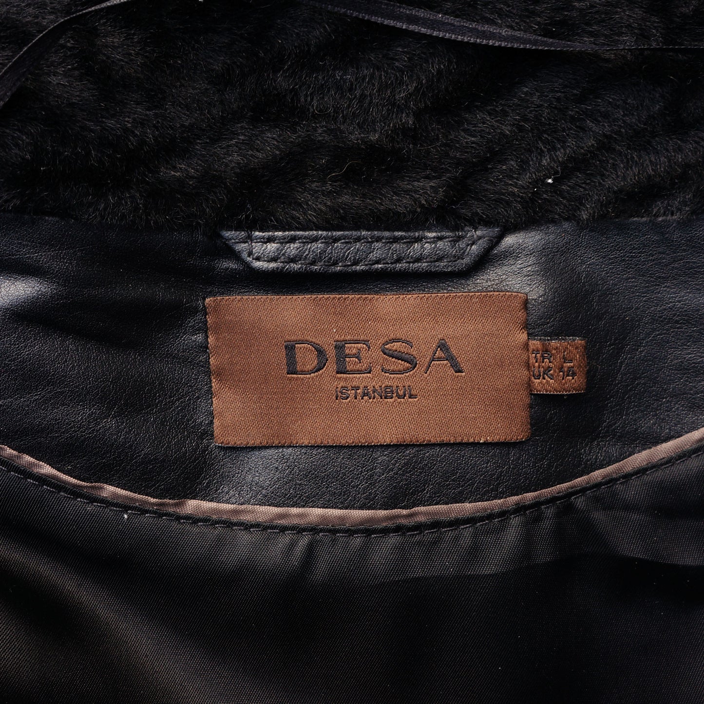 DESA BLACK SHEARLING LEATHER TRIM COAT - leefluxury.com