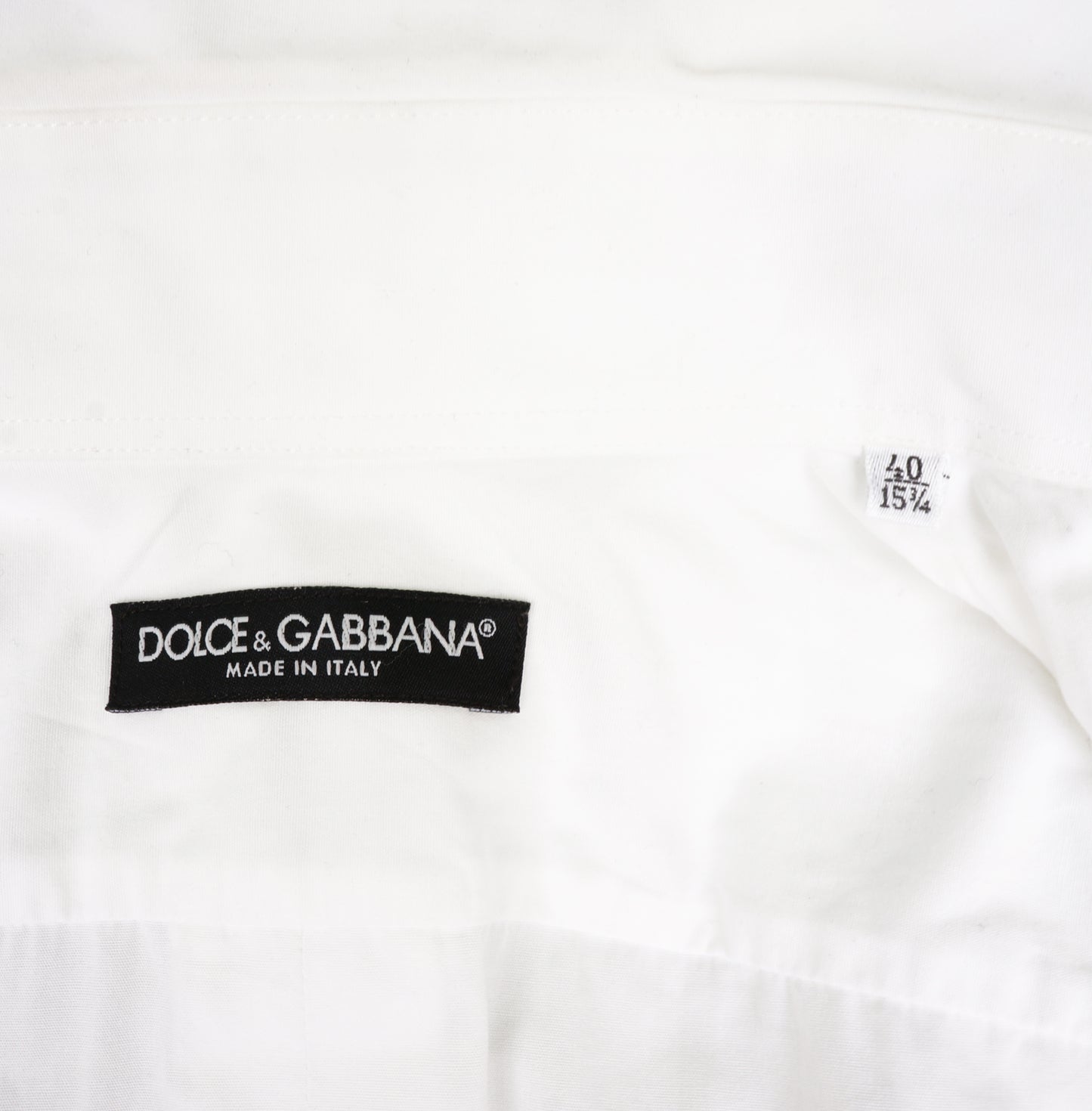 DOLCE & GABBANA WHITE COTTON BUTTON-UP SHIRT - leefluxury.com