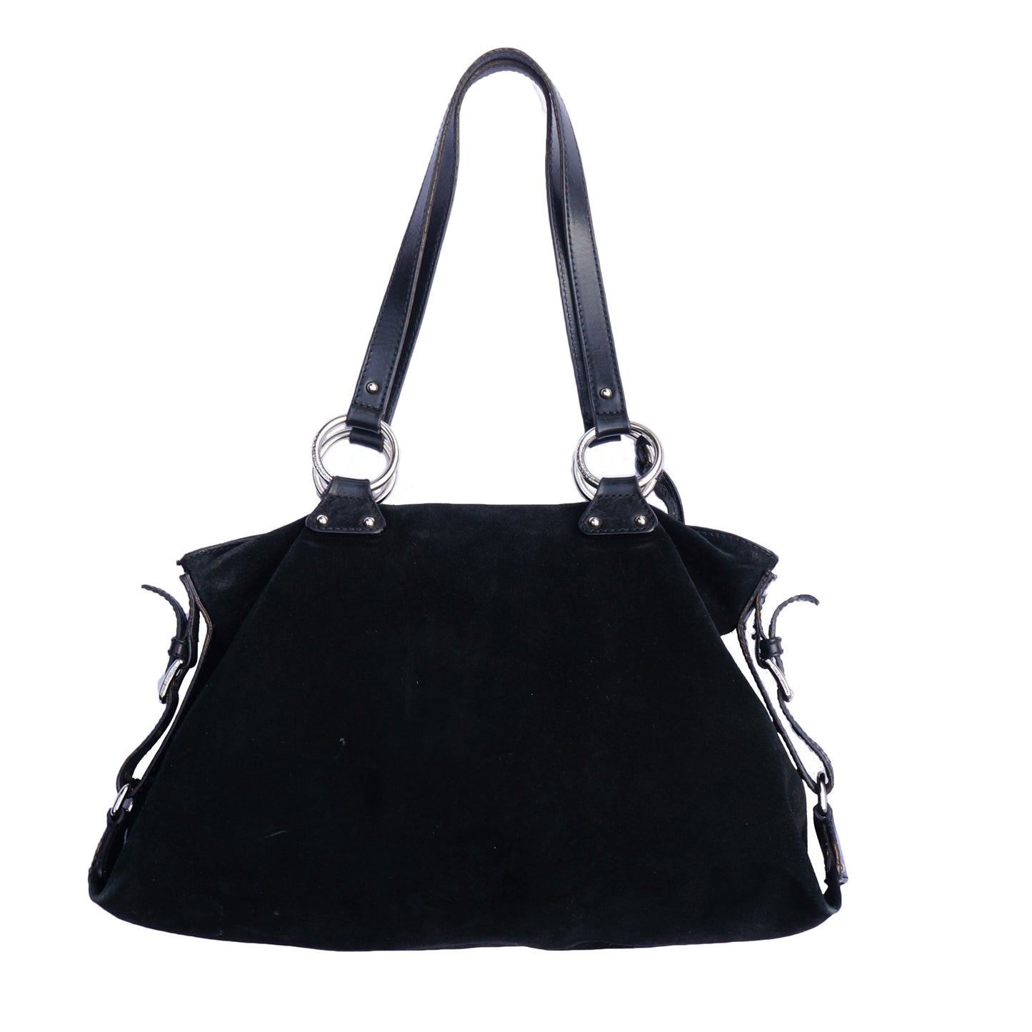 DOLCE & GABBANA BLACK SUEDE SHOULDER HOBO BAG - leefluxury.com