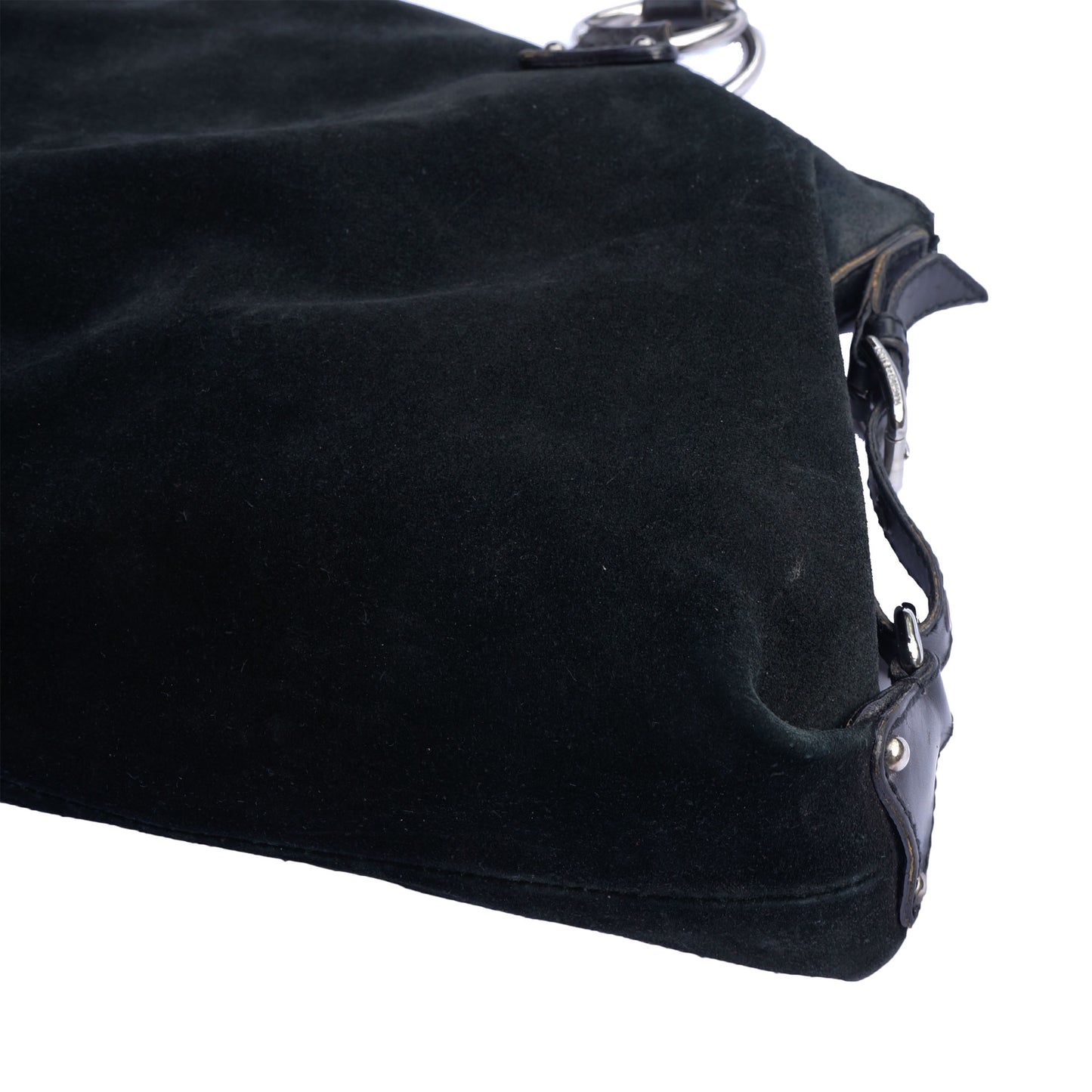 DOLCE & GABBANA BLACK SUEDE SHOULDER HOBO BAG - leefluxury.com