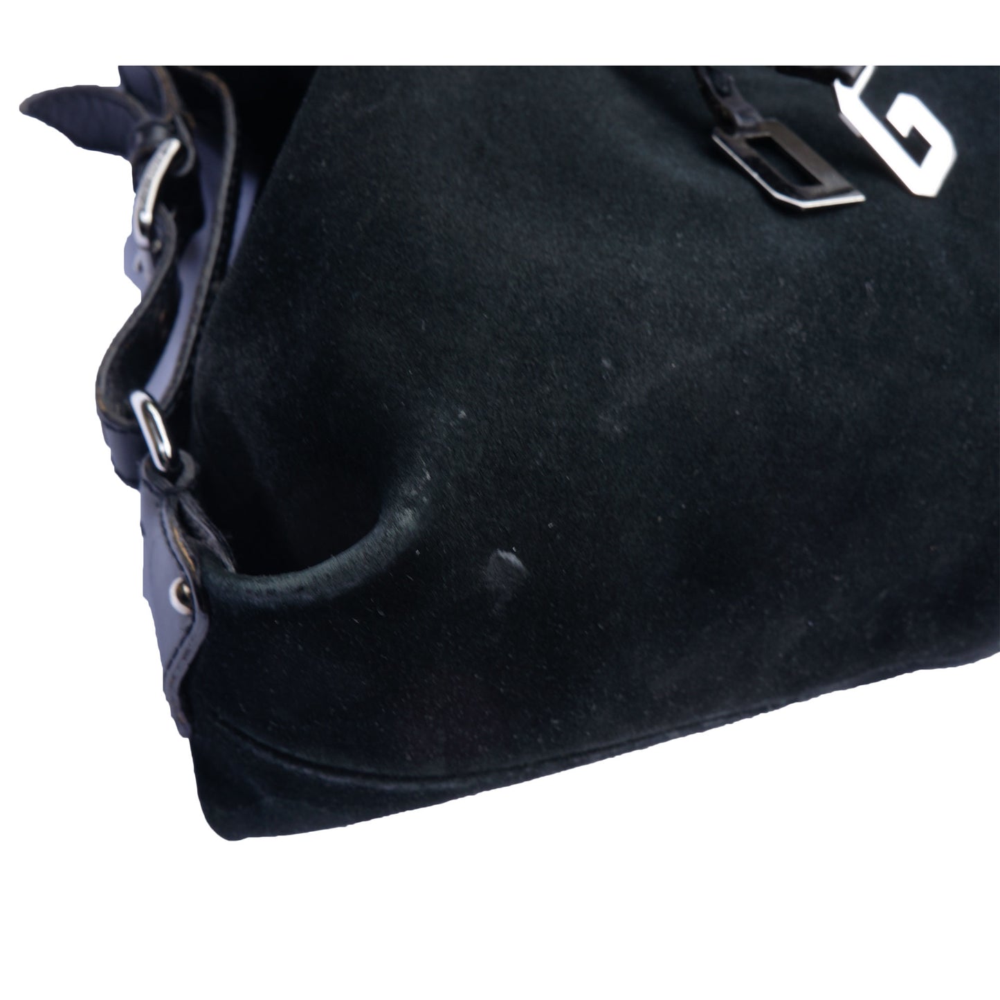 DOLCE & GABBANA BLACK SUEDE SHOULDER HOBO BAG - leefluxury.com