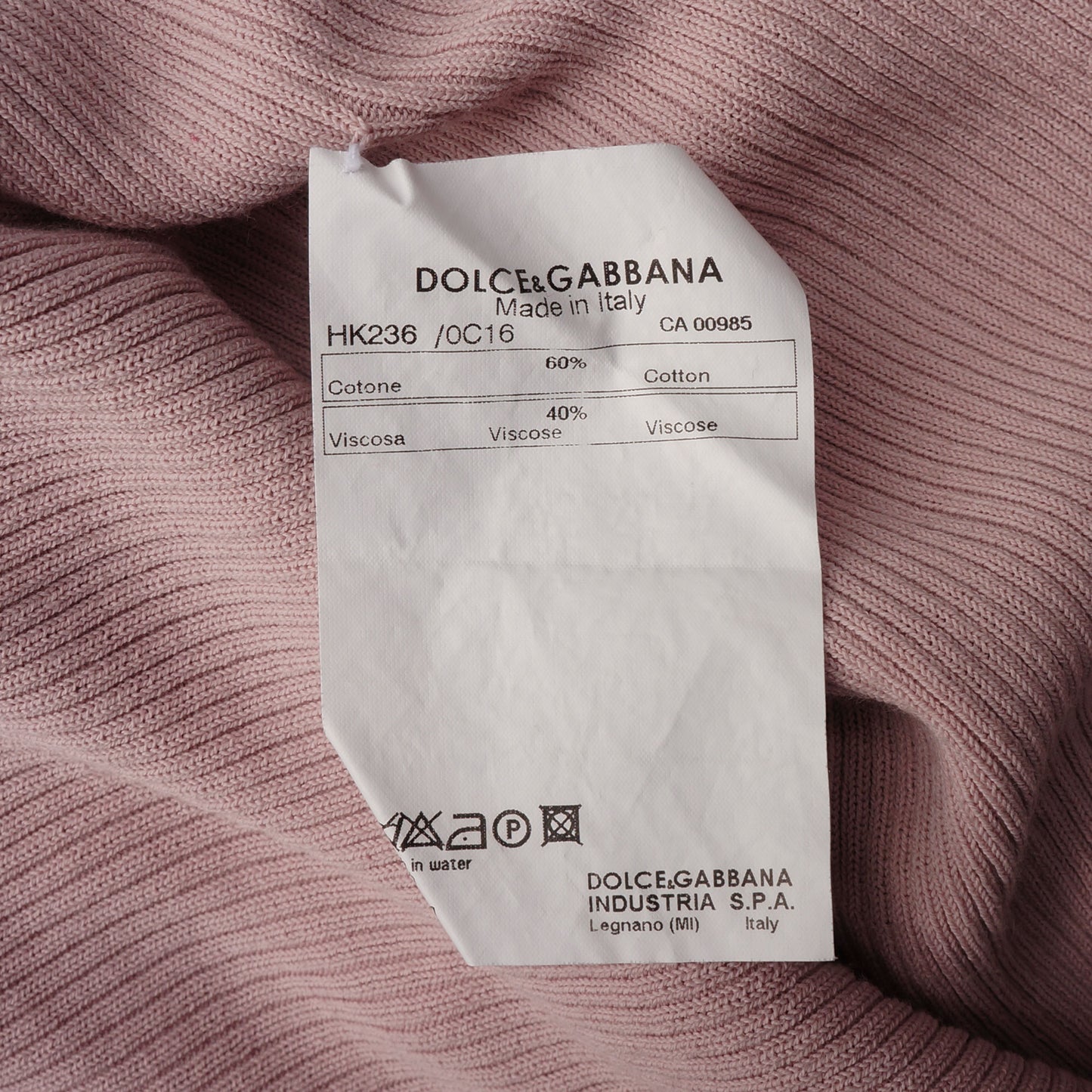DOLCE & GABBANA BLUSH KNIT SHORT SLEEVE TOP - leefluxury.com