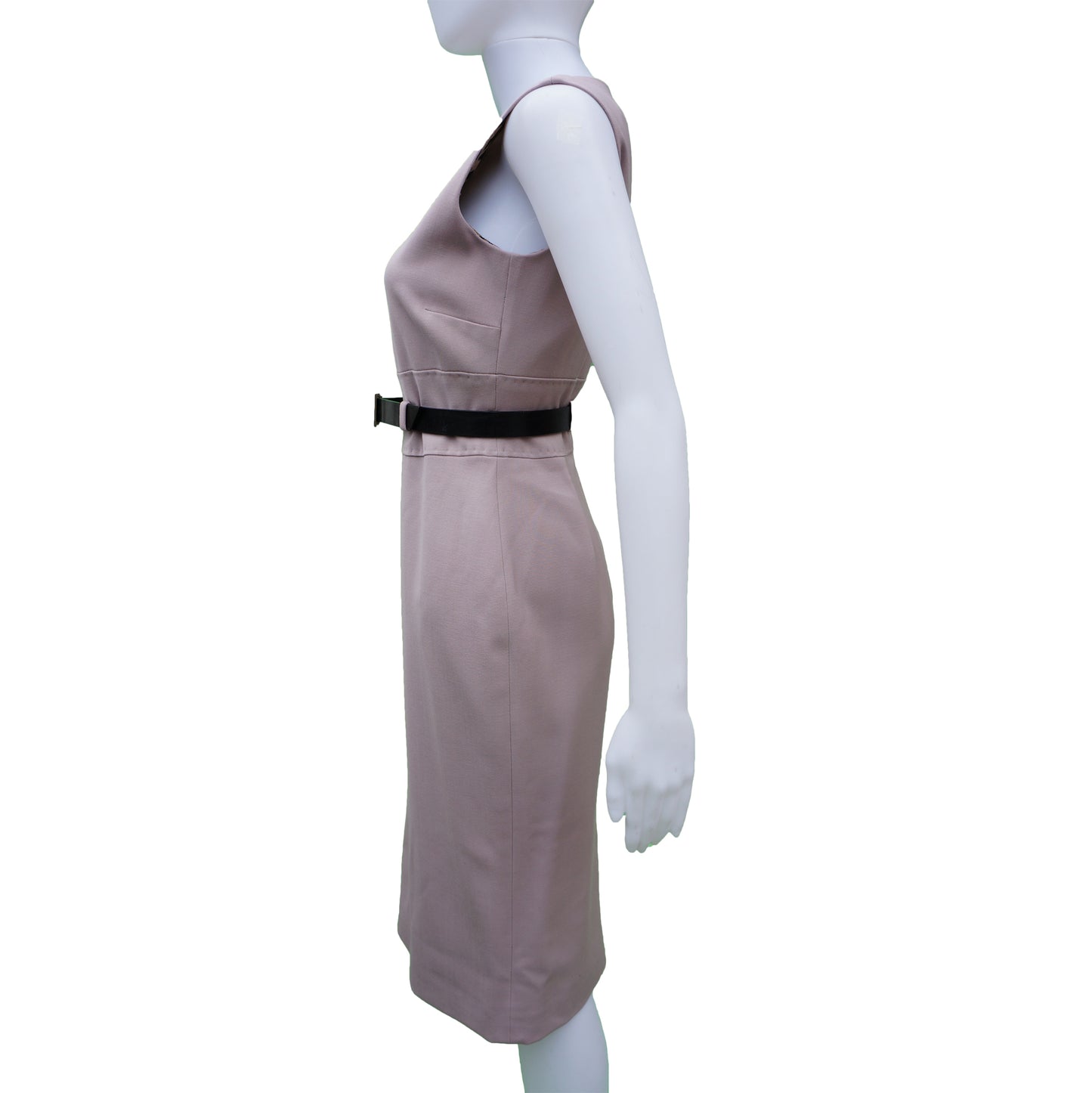 DOLCE & GABBANA BLUSH STRETCH WOOL SLEEVELESS DRESS - leefluxury.com