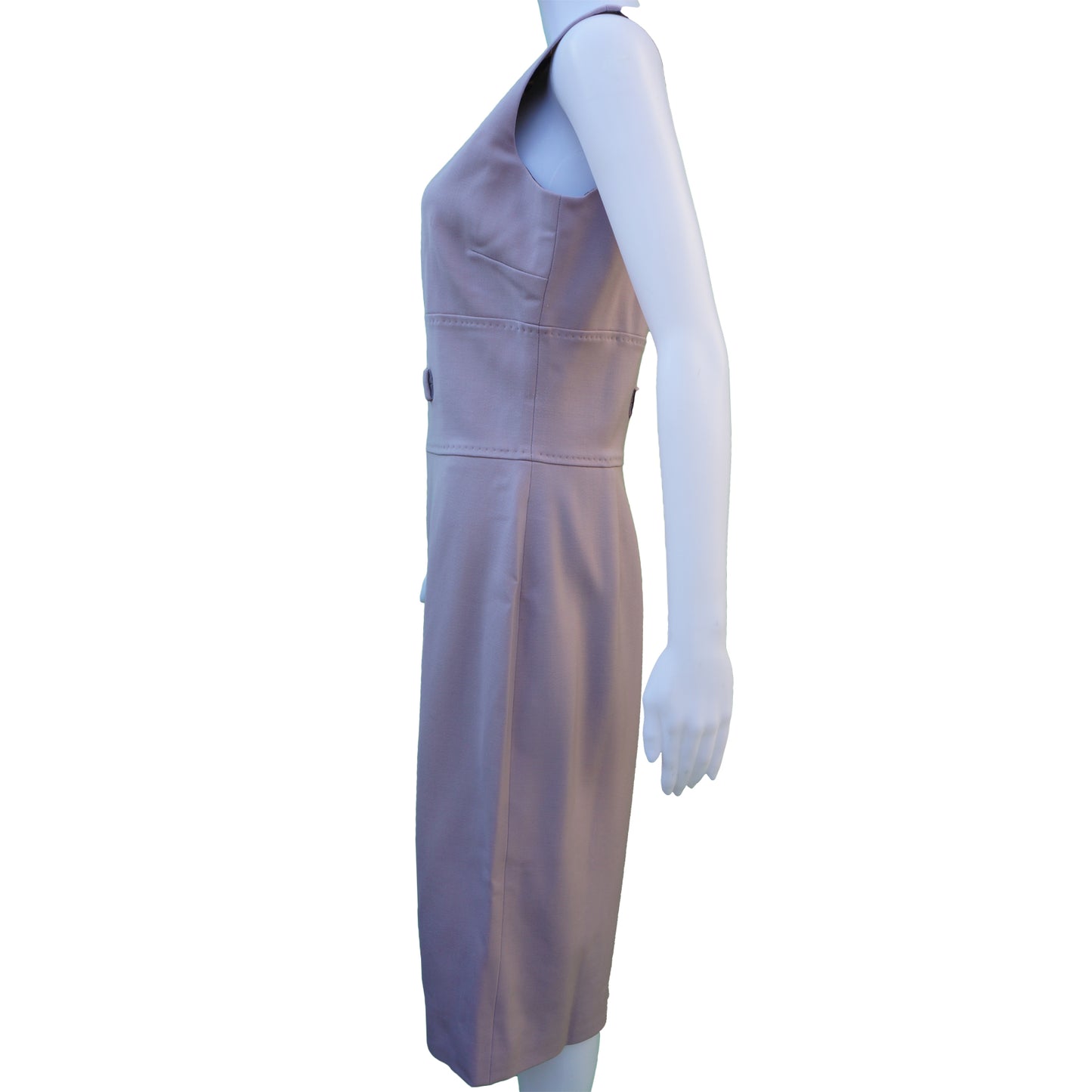 DOLCE & GABBANA STRETCH WOOL SLEEVELESS DRESS - leefluxury.com