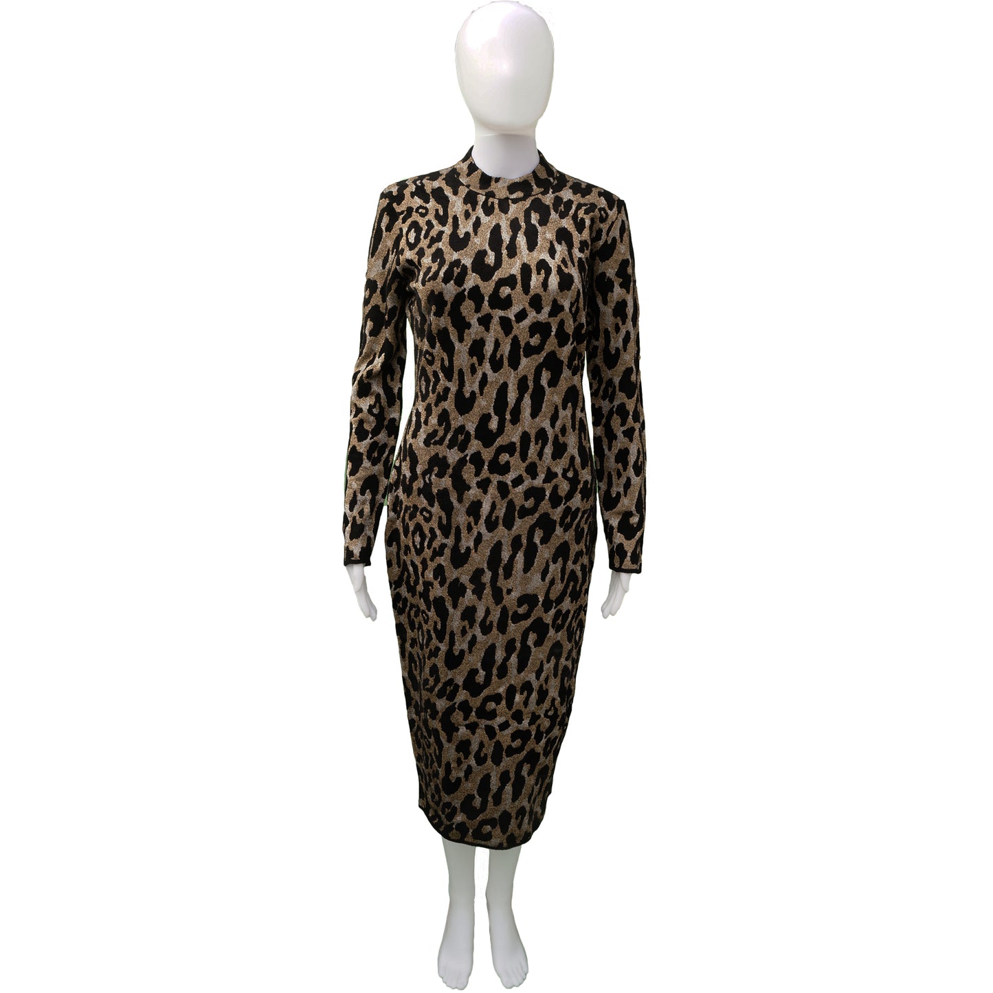 VERSACE 2018 LEOPARD PRINT KNIT DRESS - leefluxury.com