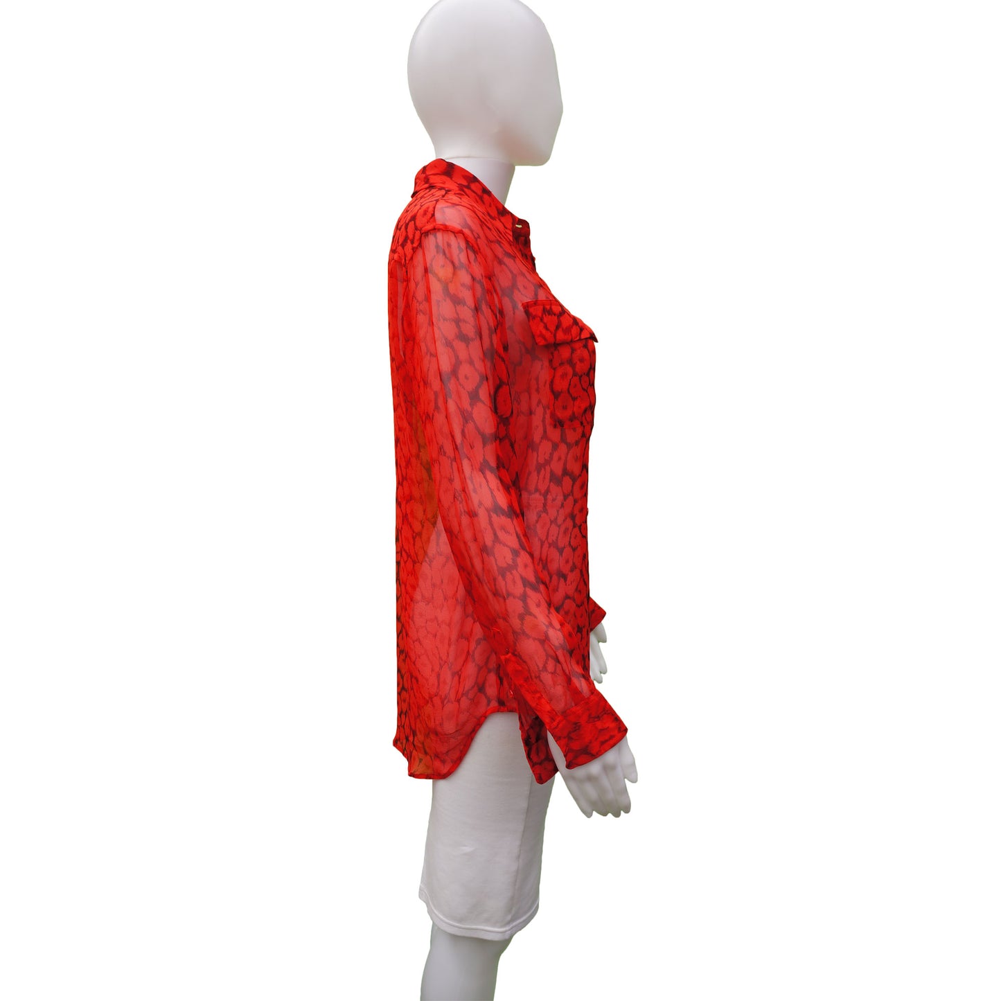 EQUIPMENT SILK ANIMAL PRINT BUTTON UP BLOUSE TOP - leefluxury.com