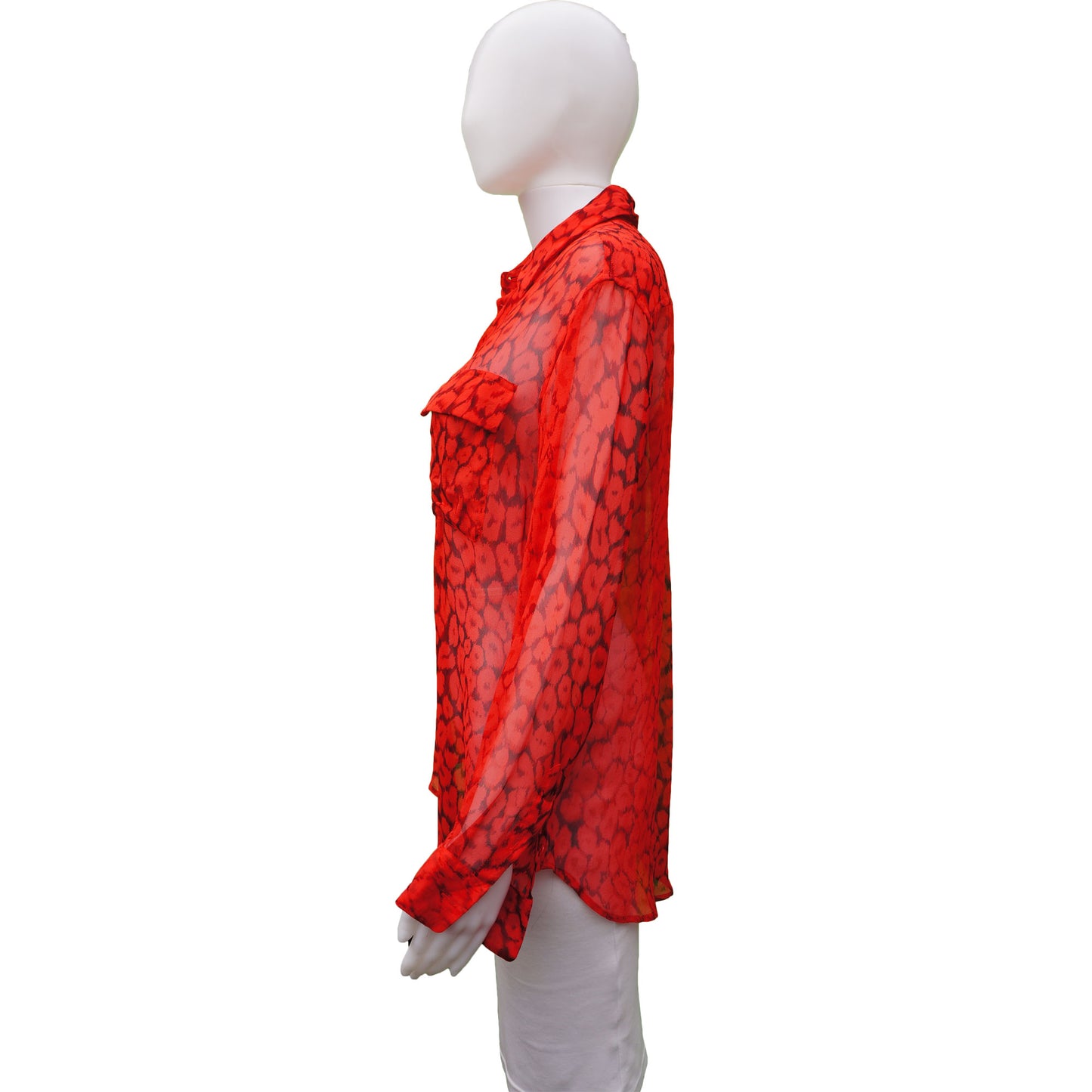 EQUIPMENT SILK ANIMAL PRINT BUTTON UP BLOUSE TOP - leefluxury.com