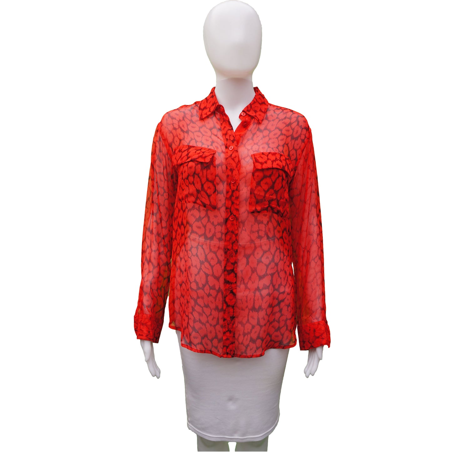 EQUIPMENT SILK ANIMAL PRINT BUTTON UP BLOUSE TOP - leefluxury.com