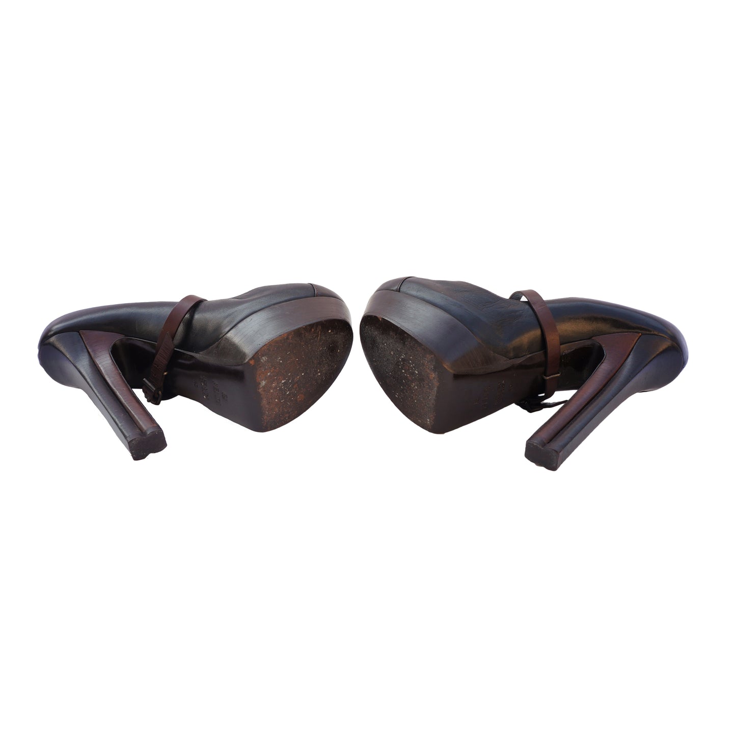 FENDI BLACK LEATHER MARY JANE PLATFORM - leefluxury.com