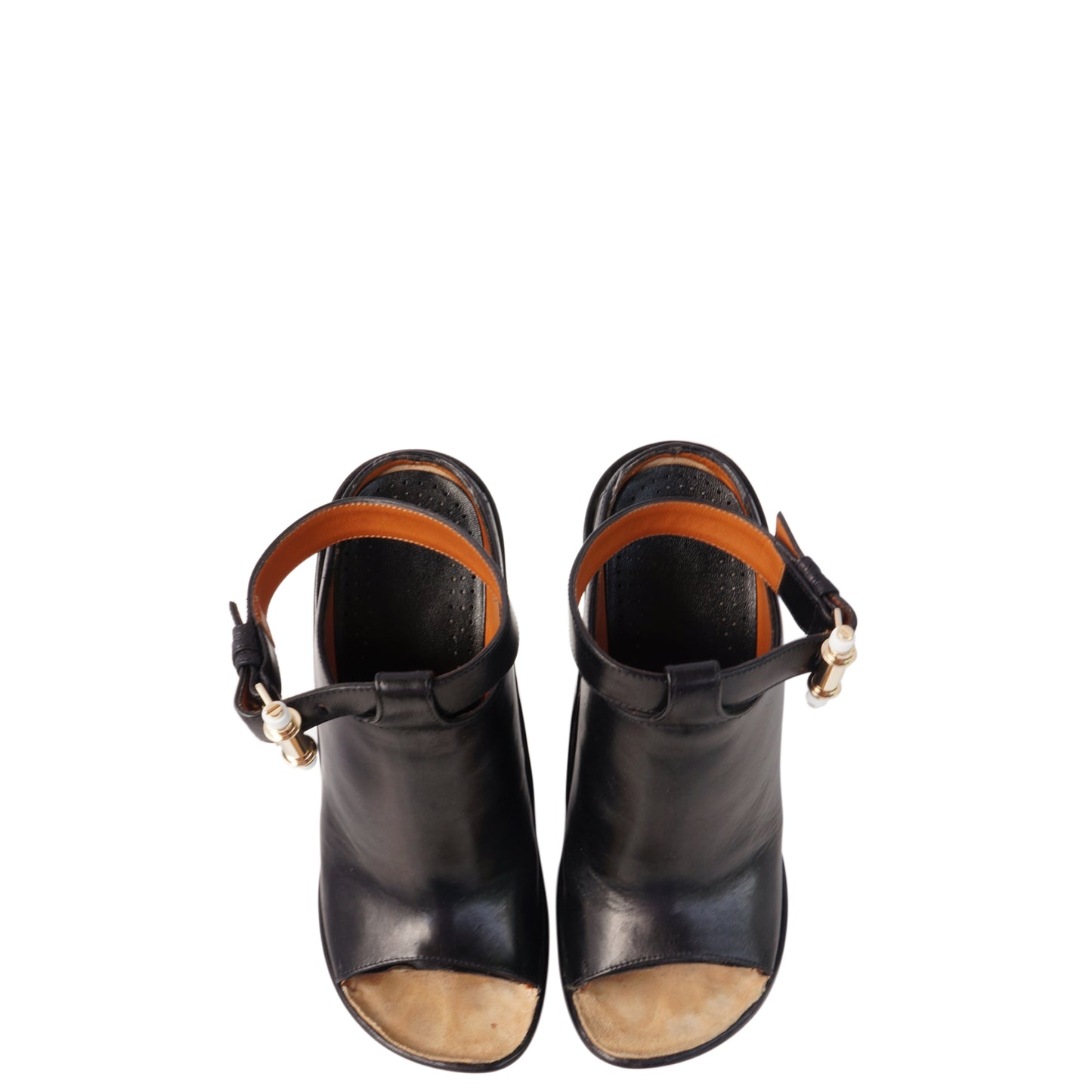 GIVENCHY BLACK LEATHER MULE SHOE - leefluxury.com