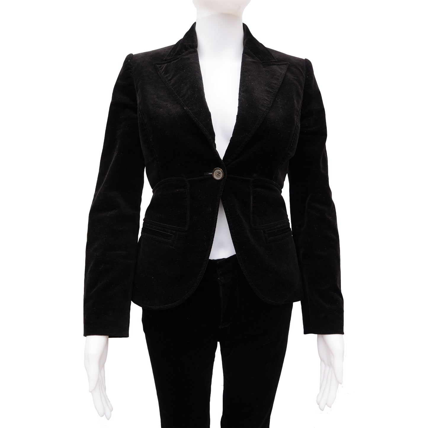 GUCCI BLACK VELVET 3 PIECE SUIT - leefluxury.com