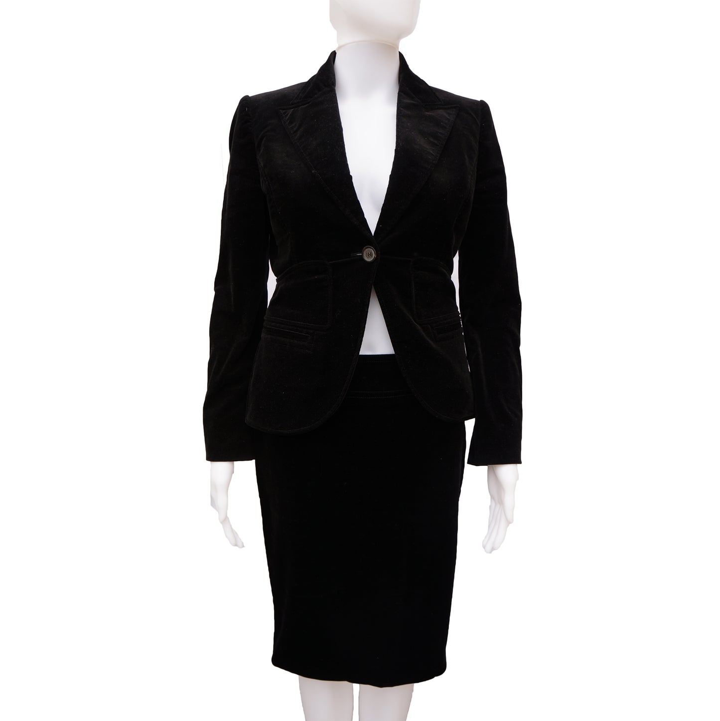 GUCCI BLACK VELVET 3 PIECE SUIT - leefluxury.com