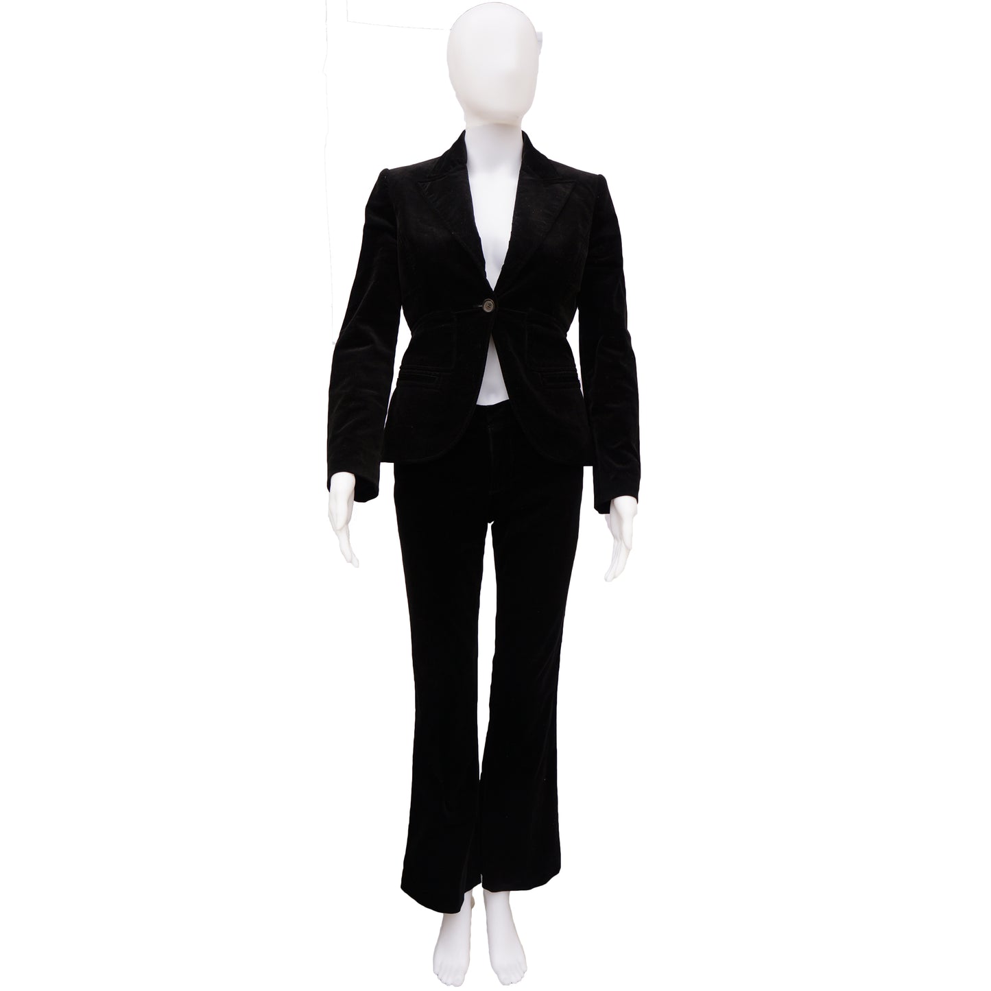 GUCCI BLACK VELVET 3 PIECE SUIT - leefluxury.com