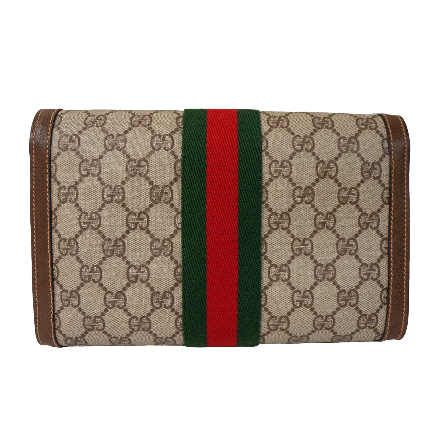 GUCCI GG SUPREME WEB CLUTCH BAG - leefluxury.com