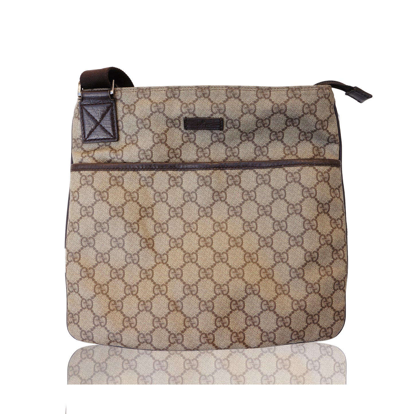 GUCCI GG SUPREME CROSSBODY MESSENGER TRAVEL BAG - leefluxury.com