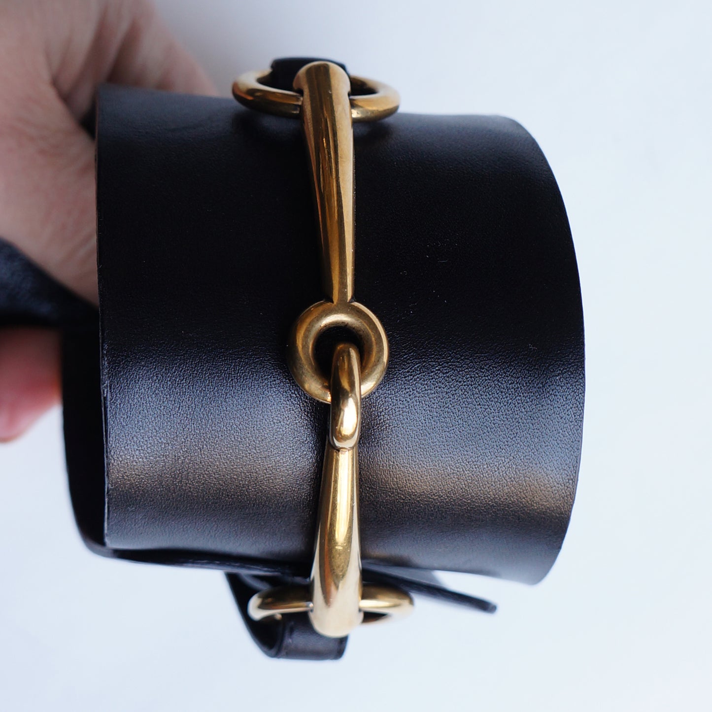 GUCCI URSULA HORSEBIT BLACK LEATHER SANDALS - leefluxury.com