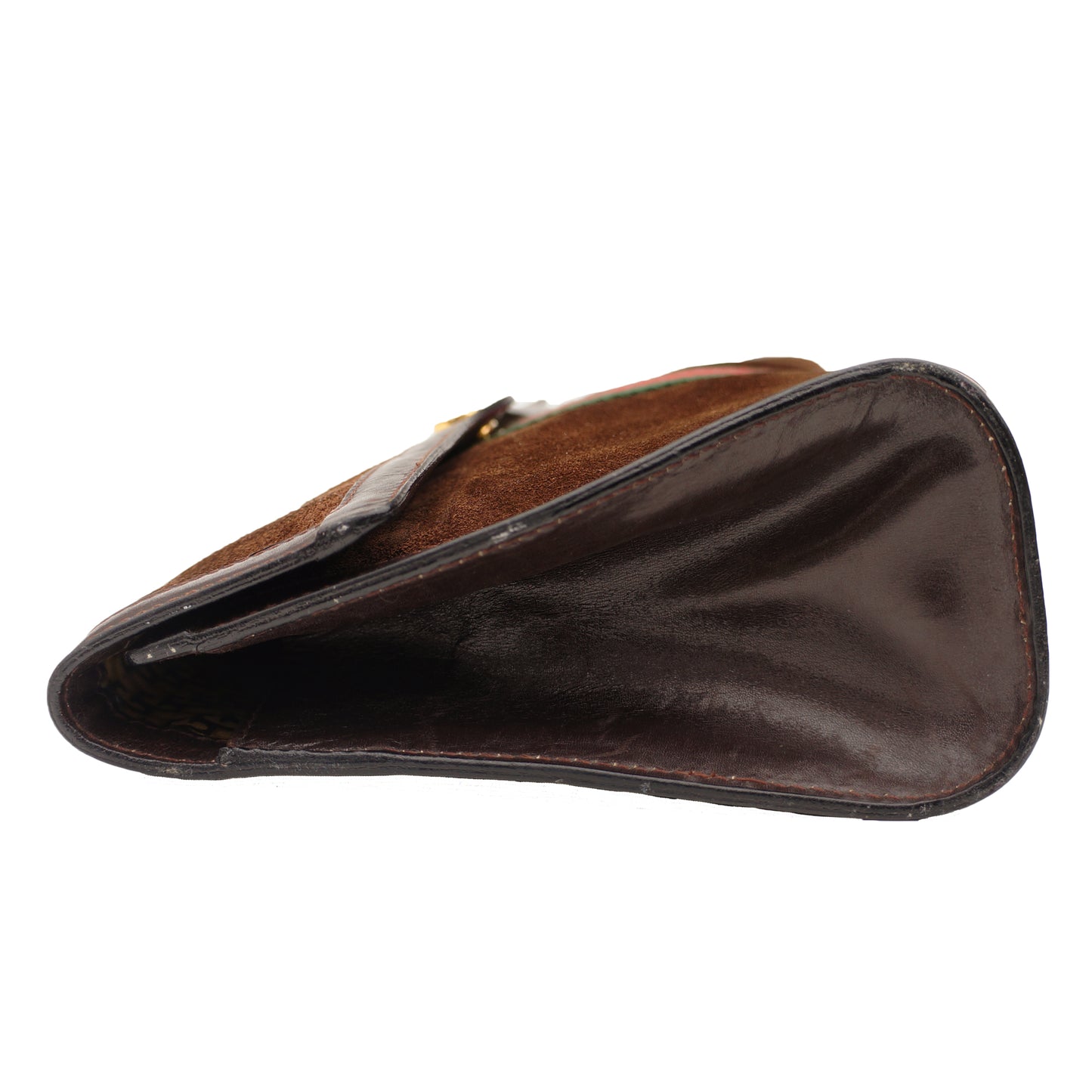 GUCCI WEB SUEDE CLUTCH BAG - leefluxury.com